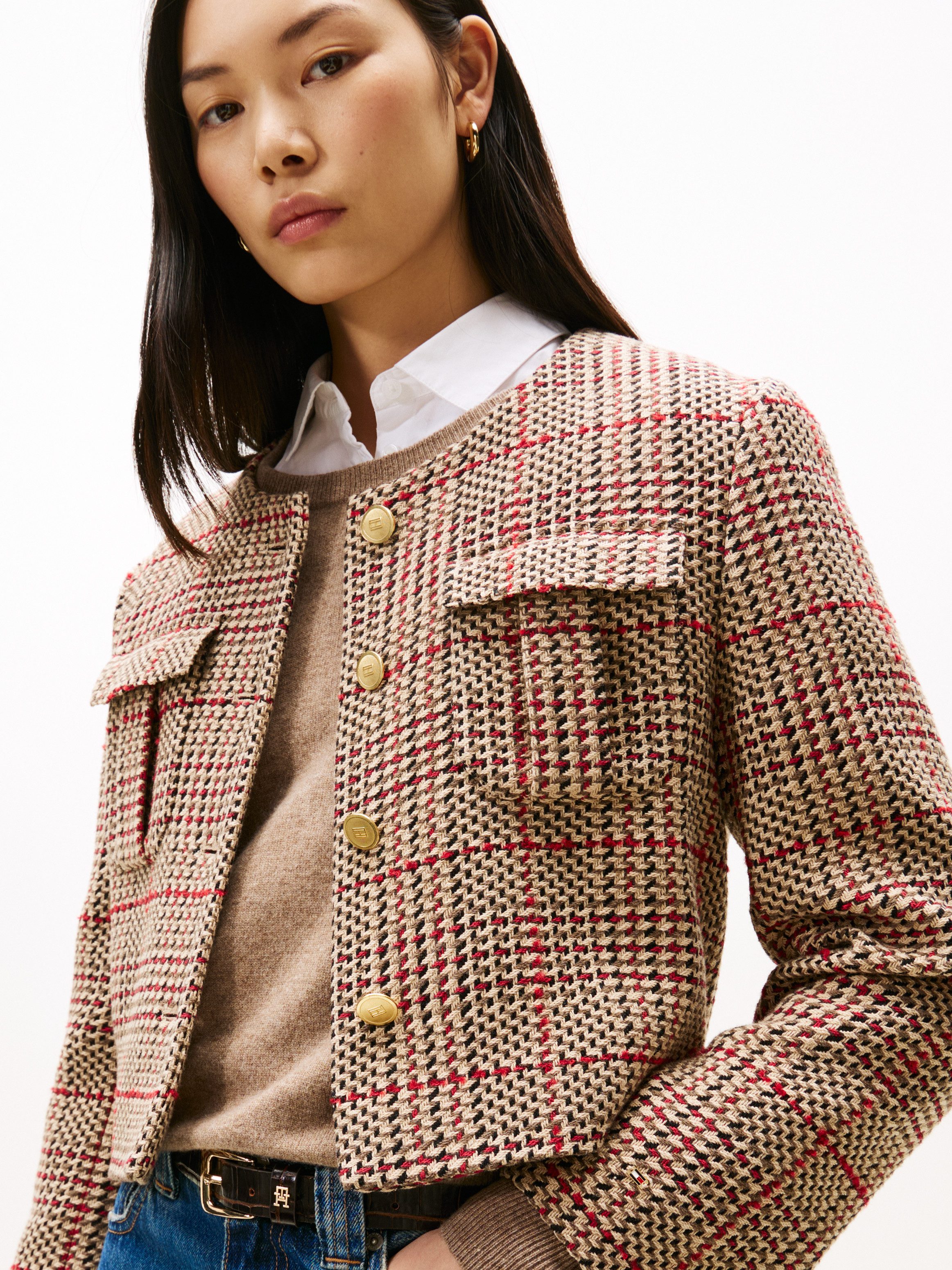 Tommy Hilfiger Kurzblazer TWEED LADY JACKET mit Wolle günstig online kaufen