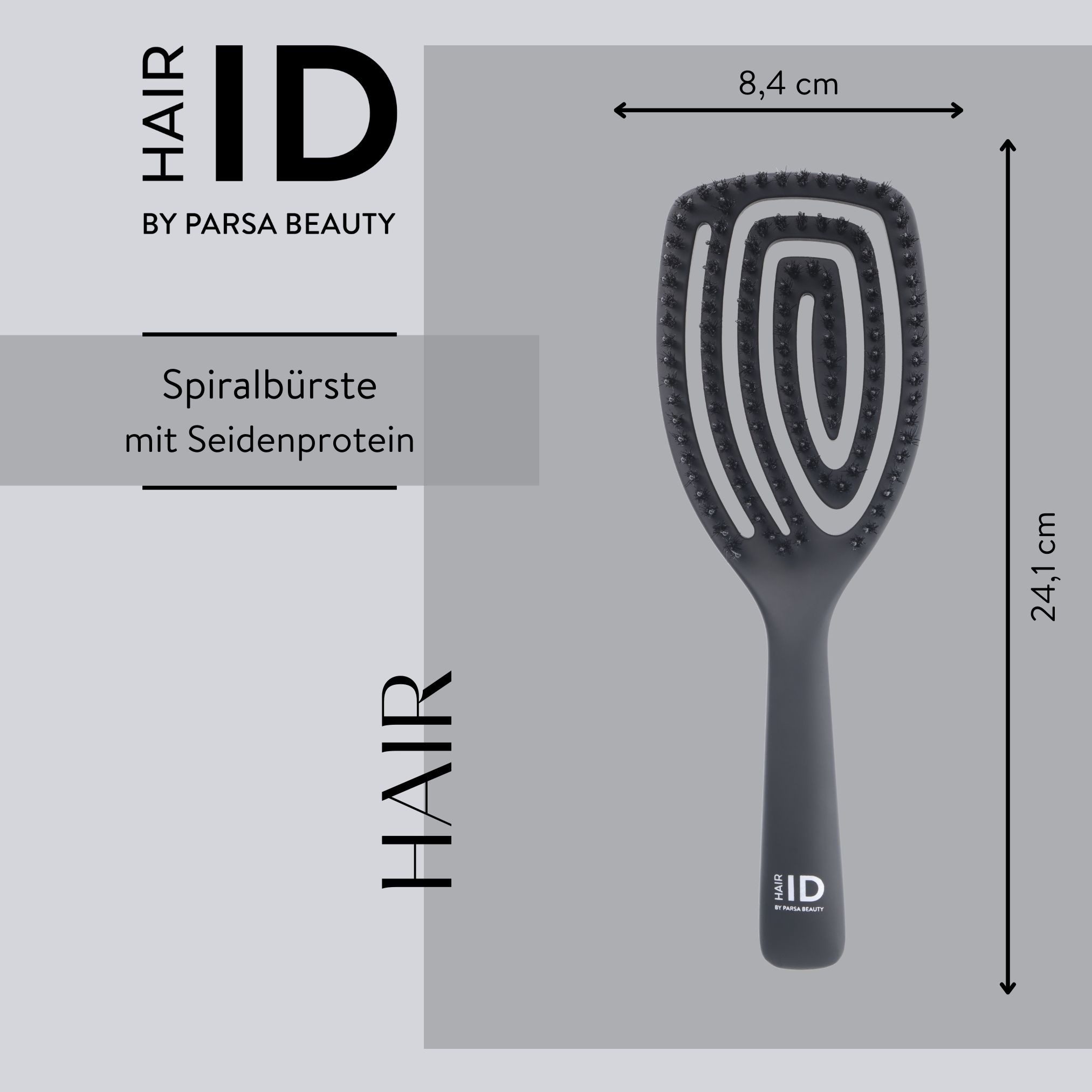 PARSA Beauty Haarbürste Hair ID Seidenglanz-Bürste, Glanz & Pflege mit Seidenproteinen