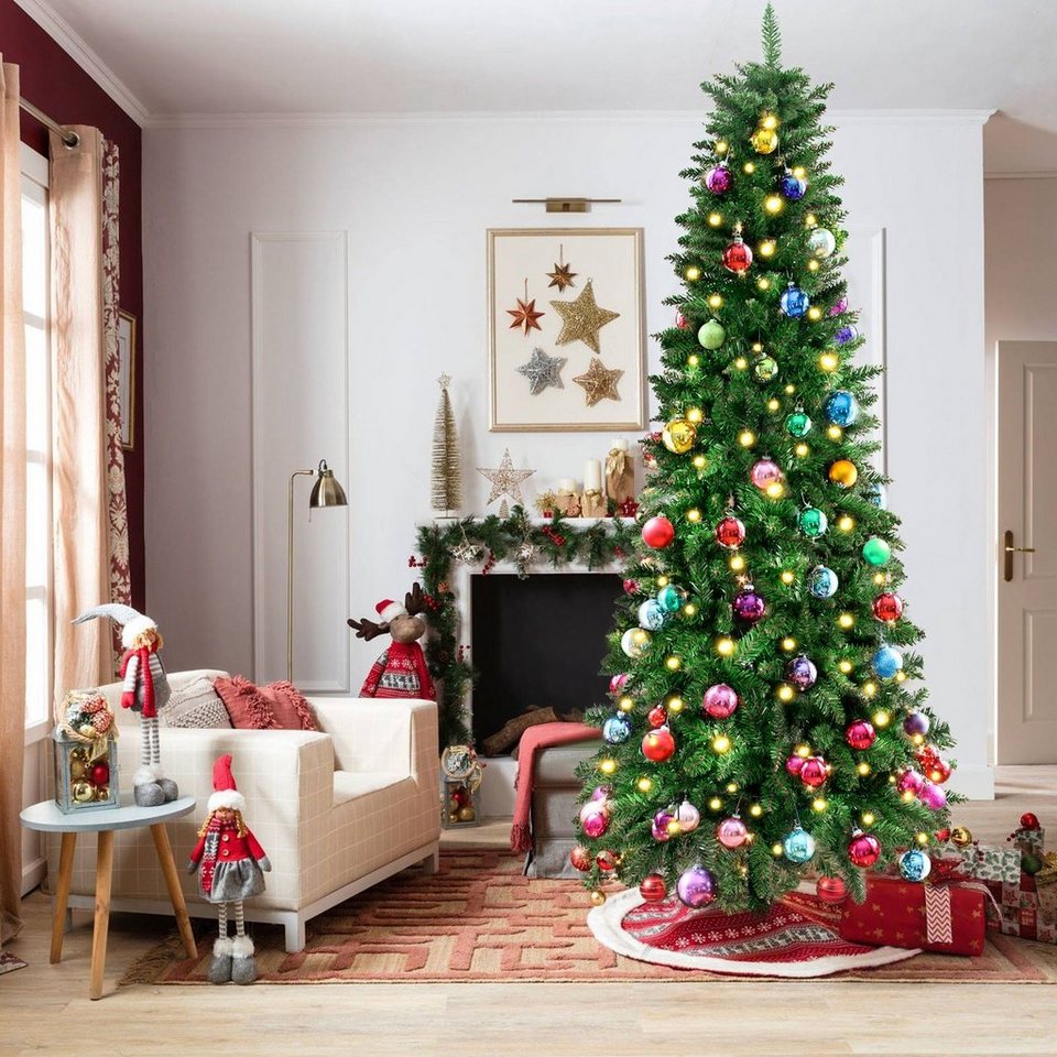 Künstlicher Weihnachtsbaum LED Christbaum PVC Tannenbaum Kunstbaum 150-180-210cm