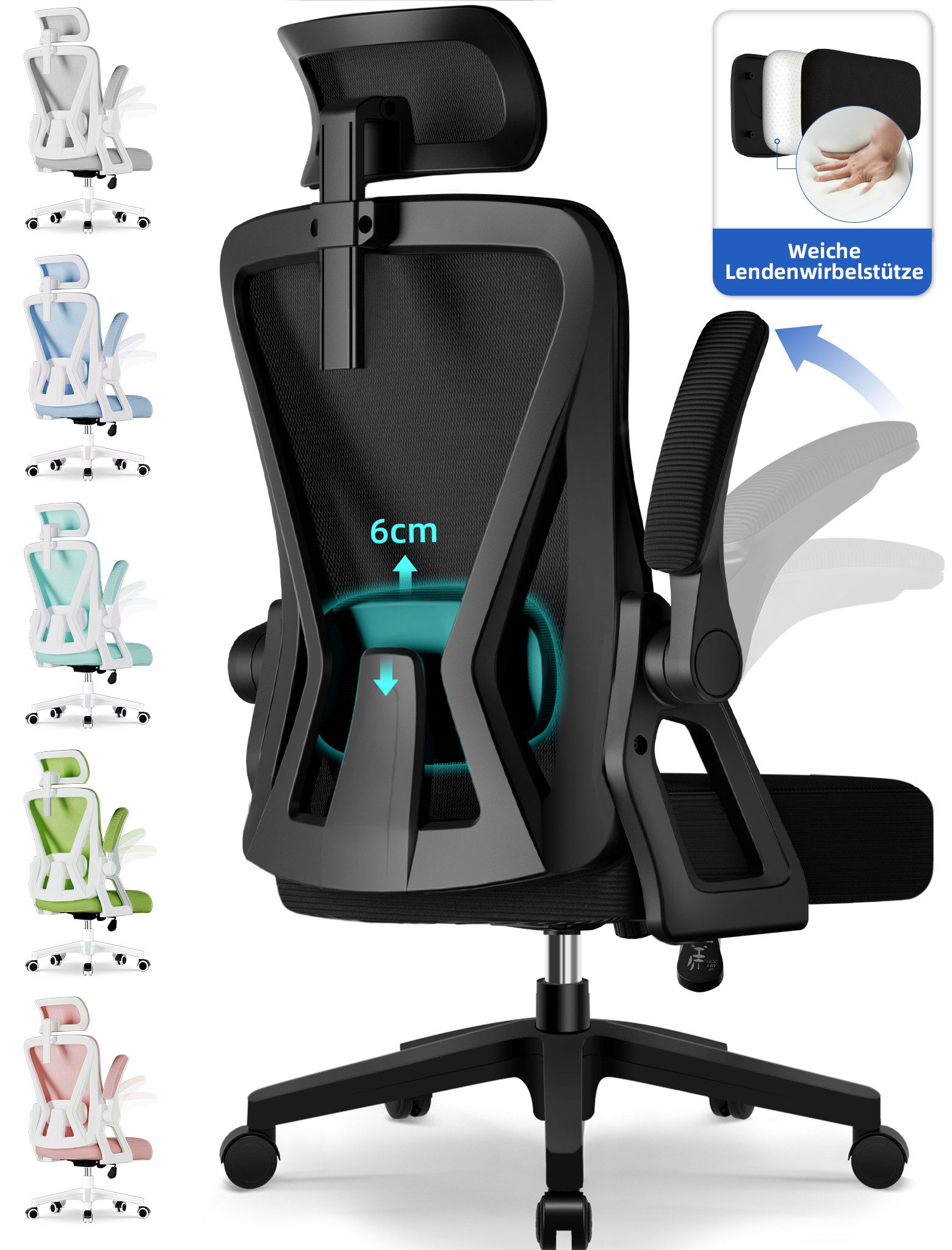 Adormii Bürostuhl Ergonomischer Bürostuhl mit klappbaren günstig online kaufen