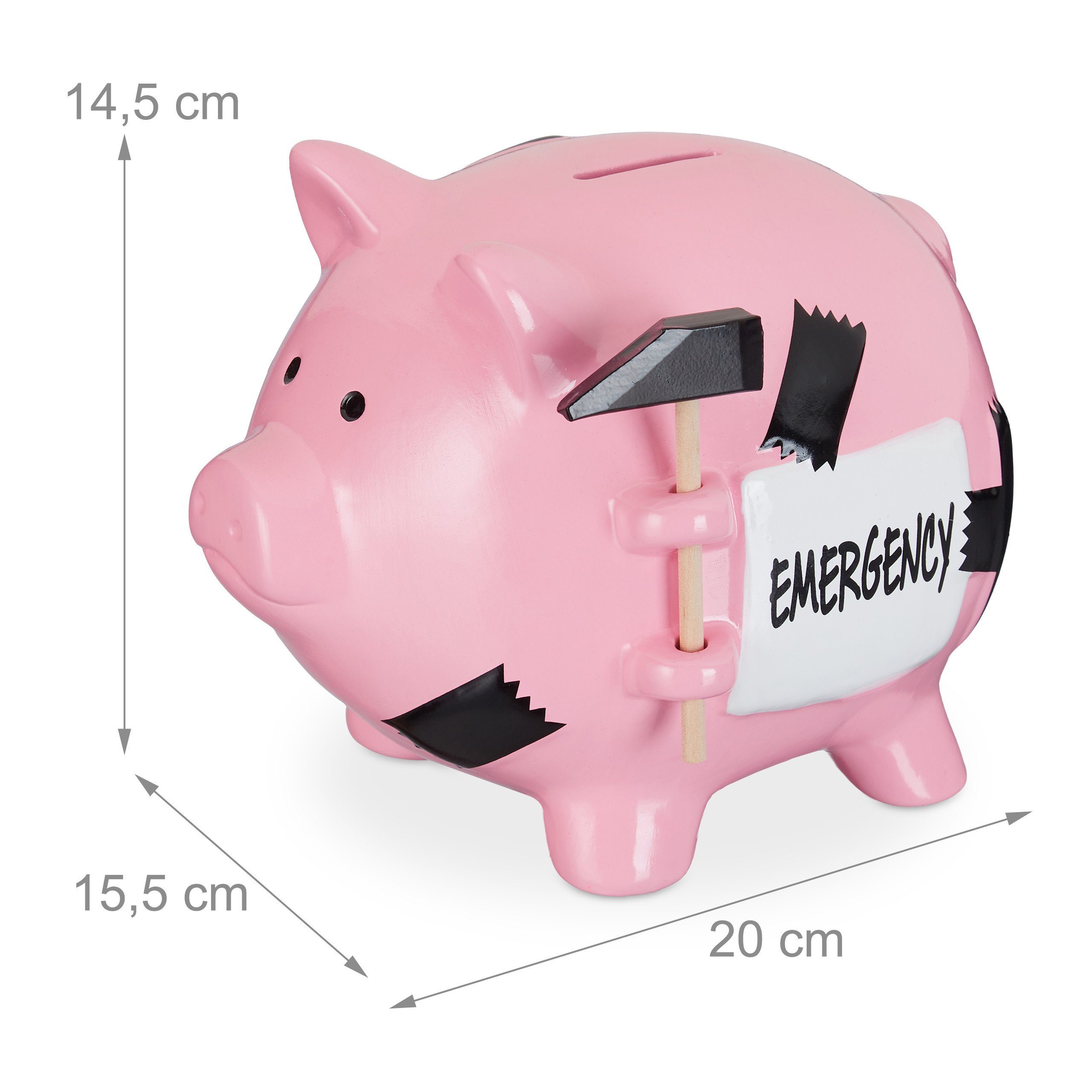 relaxdays Spardose Sparschwein Emergency