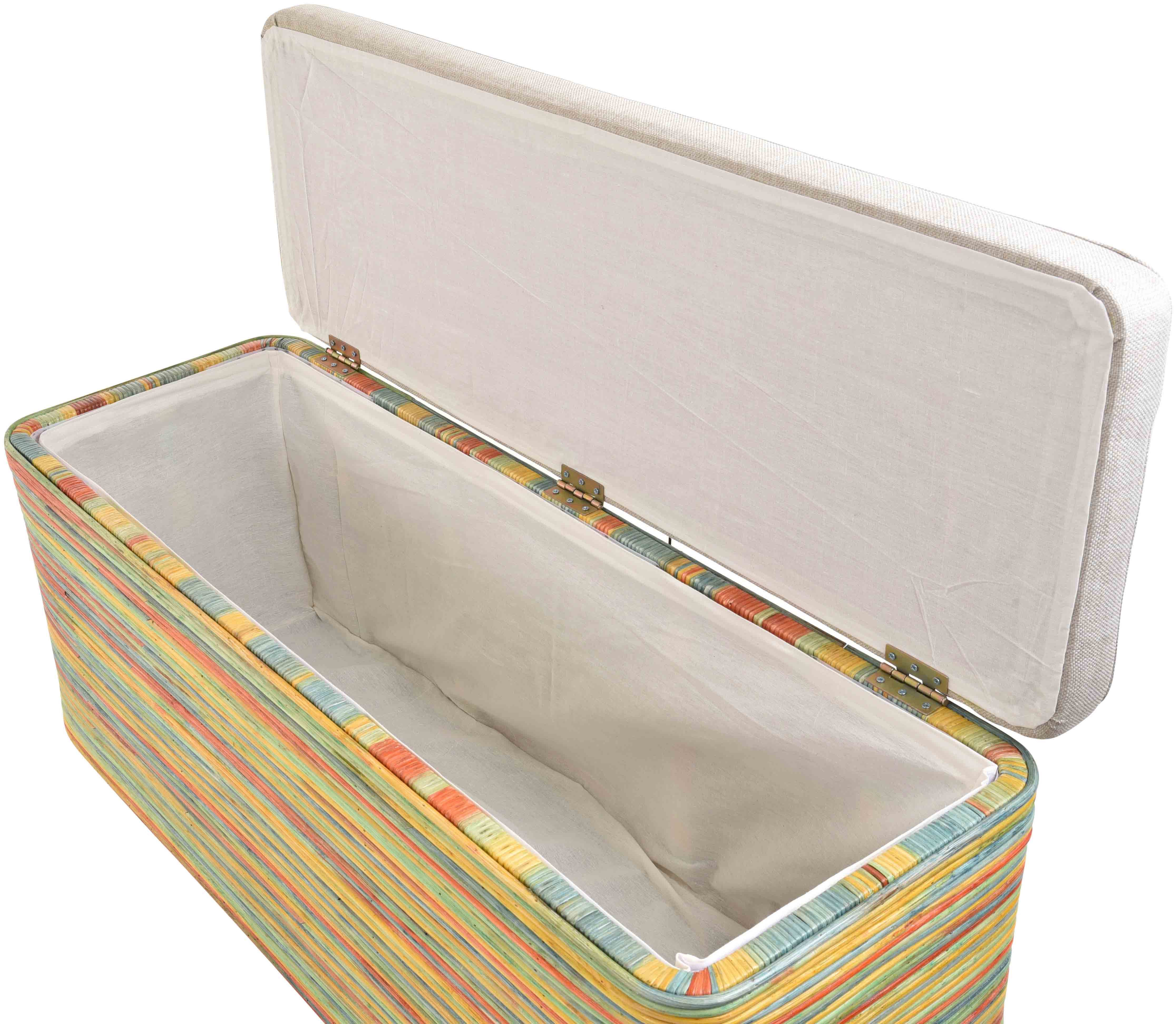 Krines Home Sitztruhe Breiter Rattan Wäschekorb günstig online kaufen