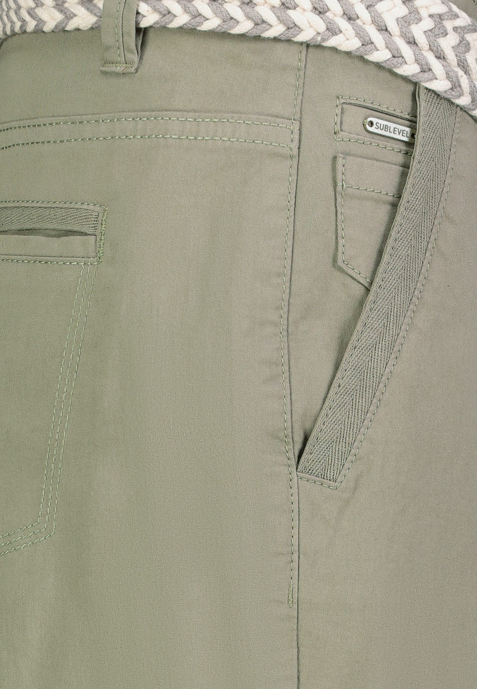 SUBLEVEL Bermudas Damen Short Bermuda kurze Hose Sommer Chino Stoff Hose mit Gürtel – Bild 4 von 5