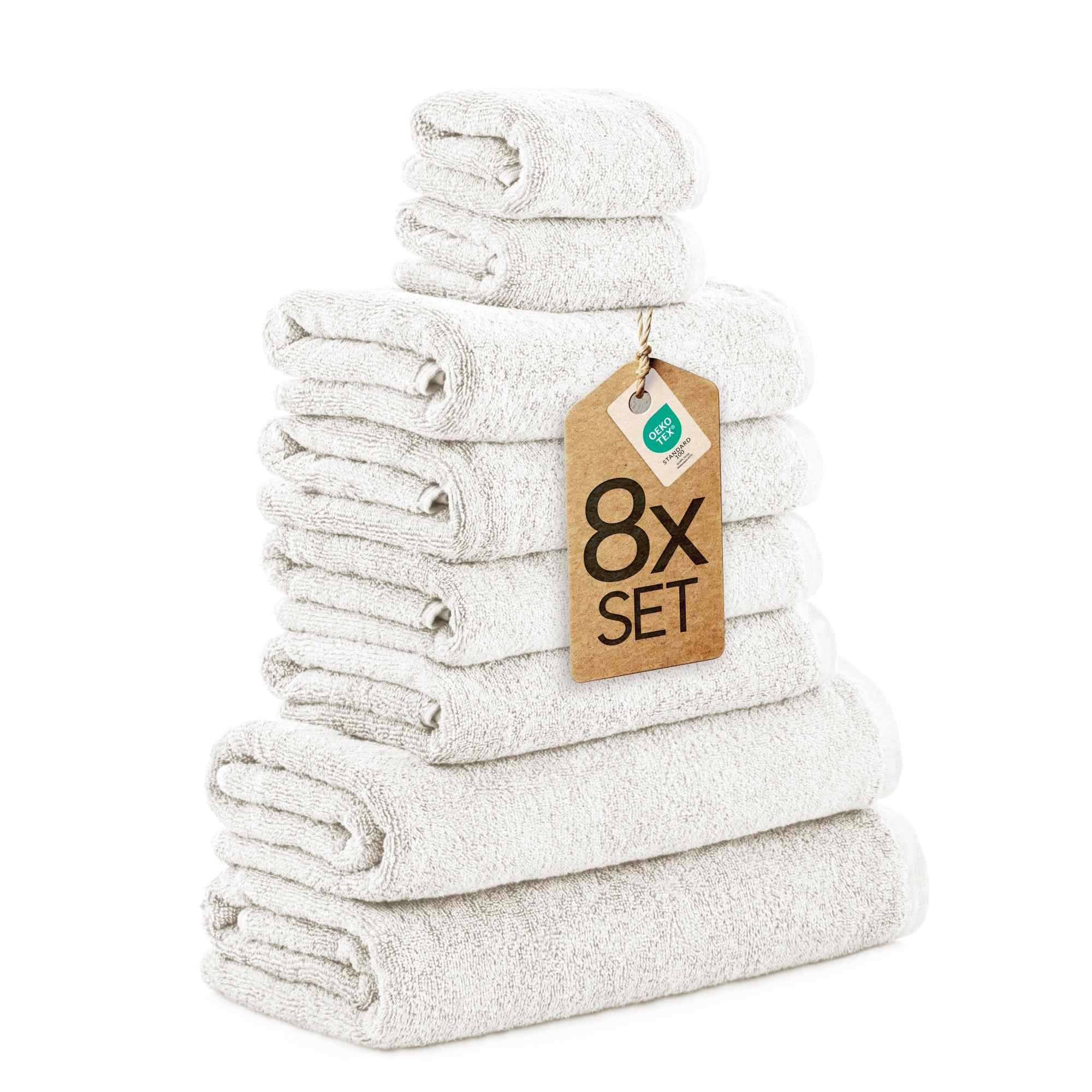 etérea Himmlische Qualität Handtücher 8 tlg. Baumwolle Handtuch-Set Viola alle Farben, Baumwolle (8-St)