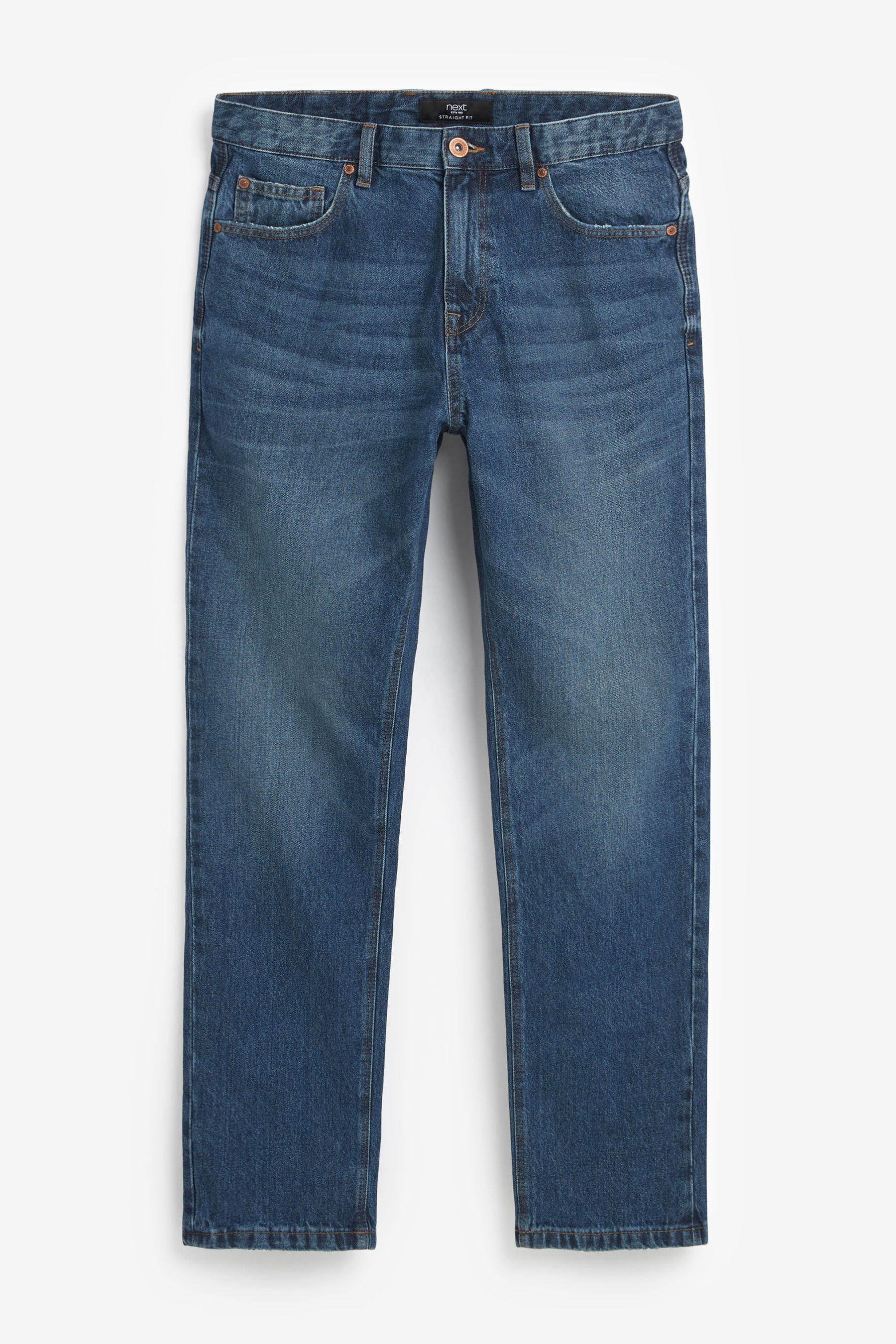 Baumwolle Straight-Jeans Fit Straight Next aus Blue Vintage Jeans (1-tlg)