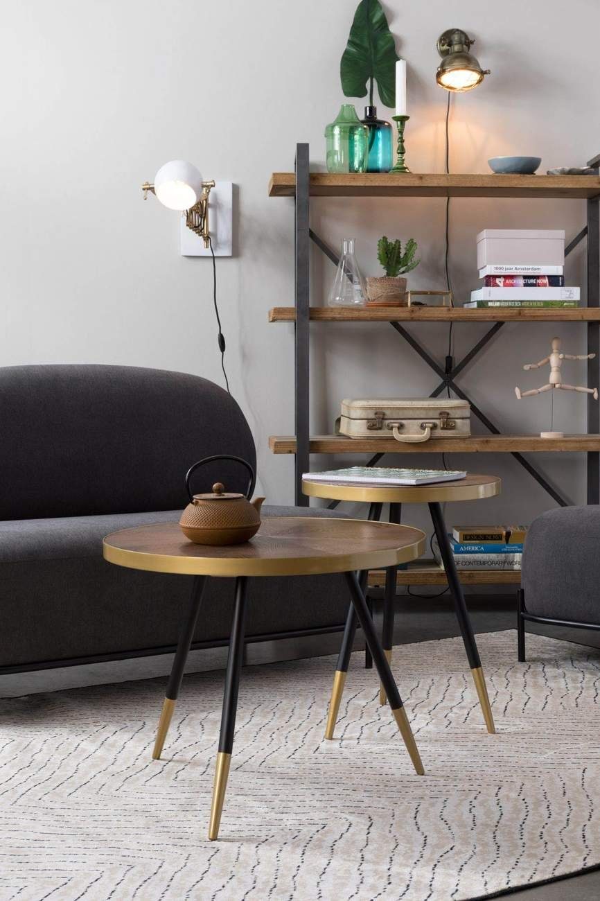 Trendmöbel24 Beistelltisch Beistelltisch DENISE Walnussfarbig