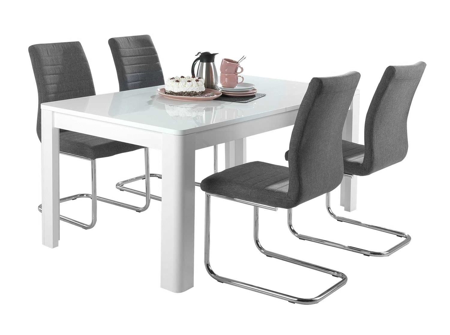Home4You Freischwinger Schwingstuhl 2er Set, Dunkelgrau, günstig online kaufen