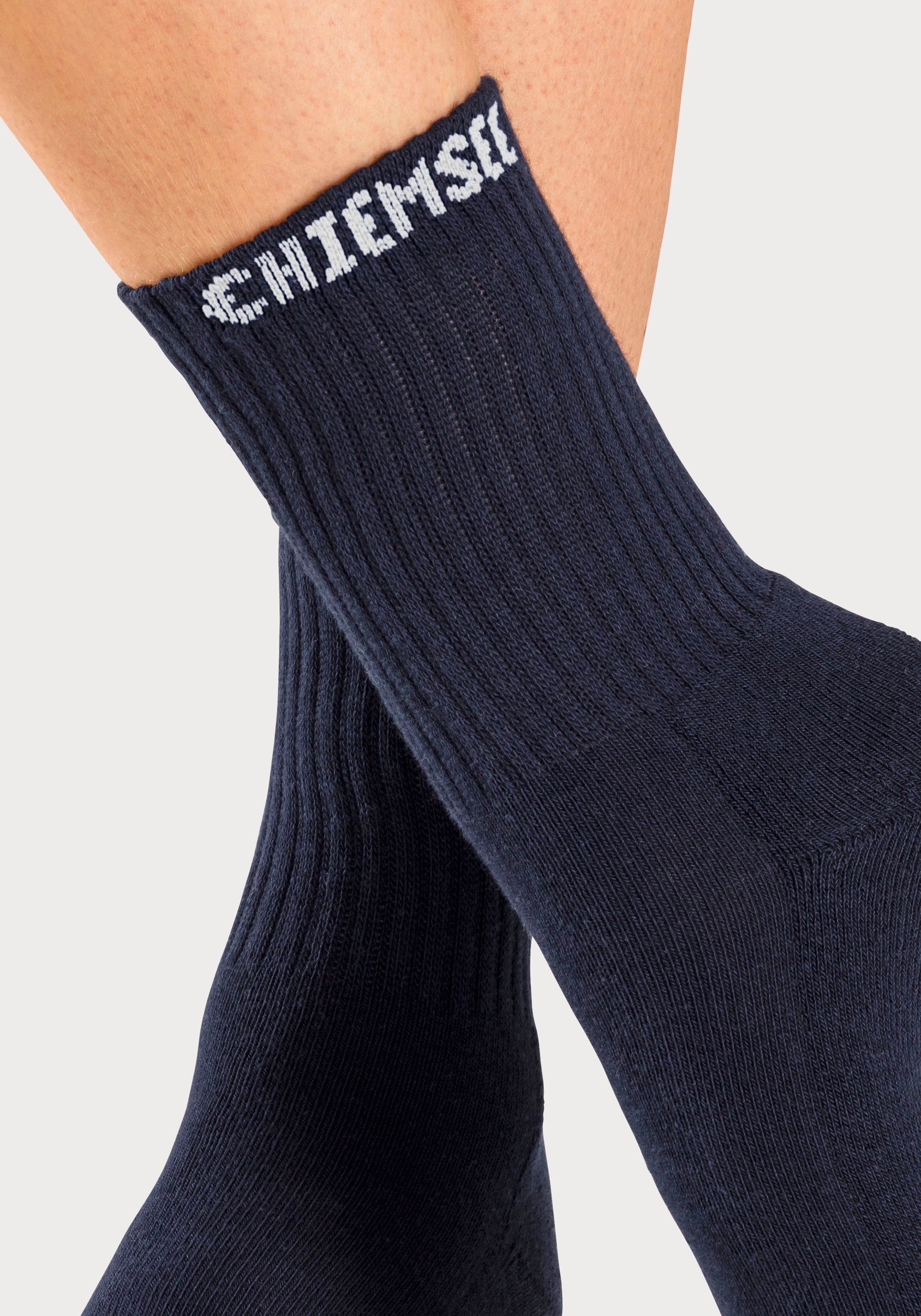 Chiemsee Tennissocken Sportsocken Damen Herren Socken verstärkt Atmungsaktive Baumwolle (Packung, 6-Paar, Crew Socken) mit eingestricktem Markennamen