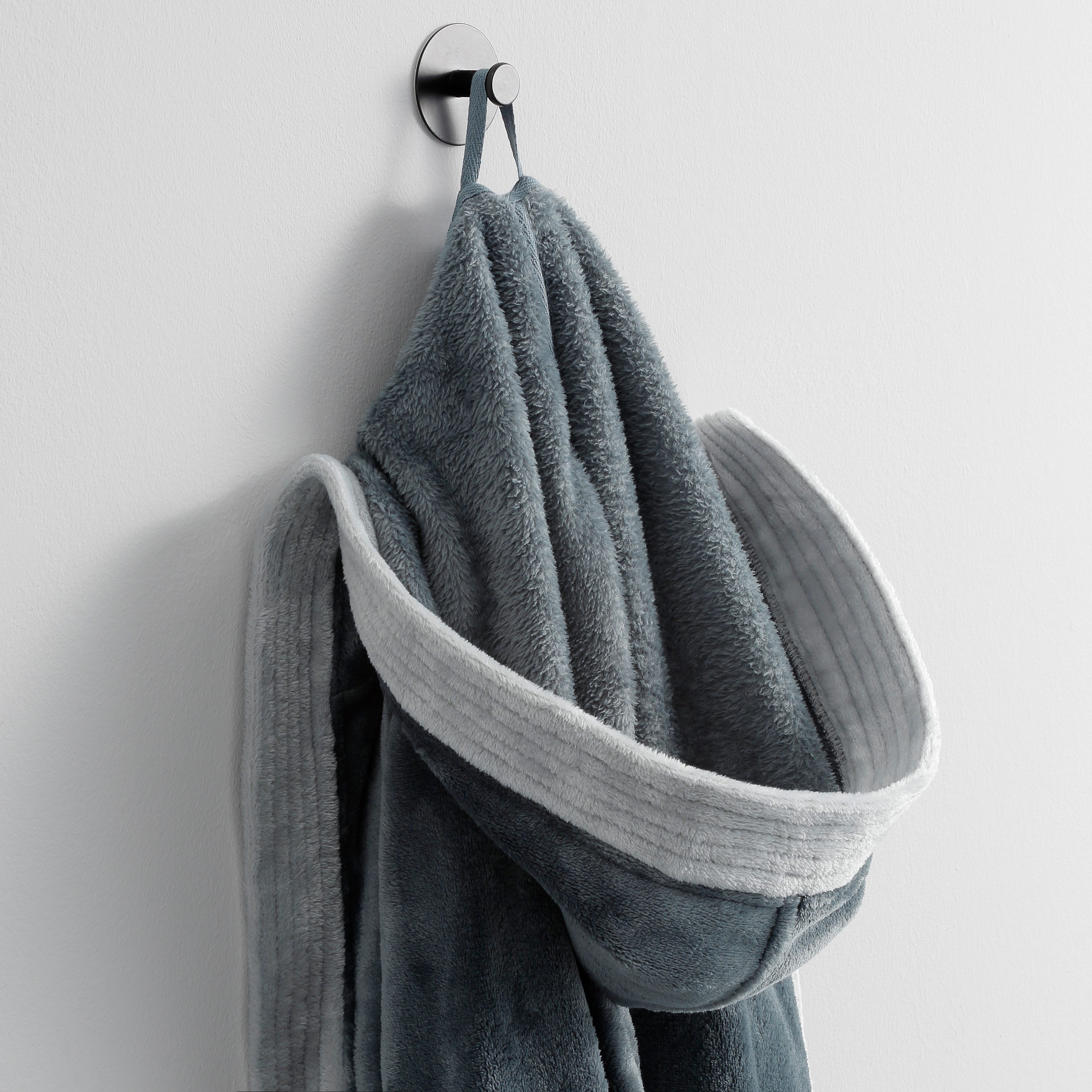 OTTO home Unisex-Bademantel Miia, ideal für Sauna, Spa & im Urlaub, Langform, Microfaser, Kapuze, Gürtel, weich und kuschelig, plüsch, für Damen und Herren, S-XL