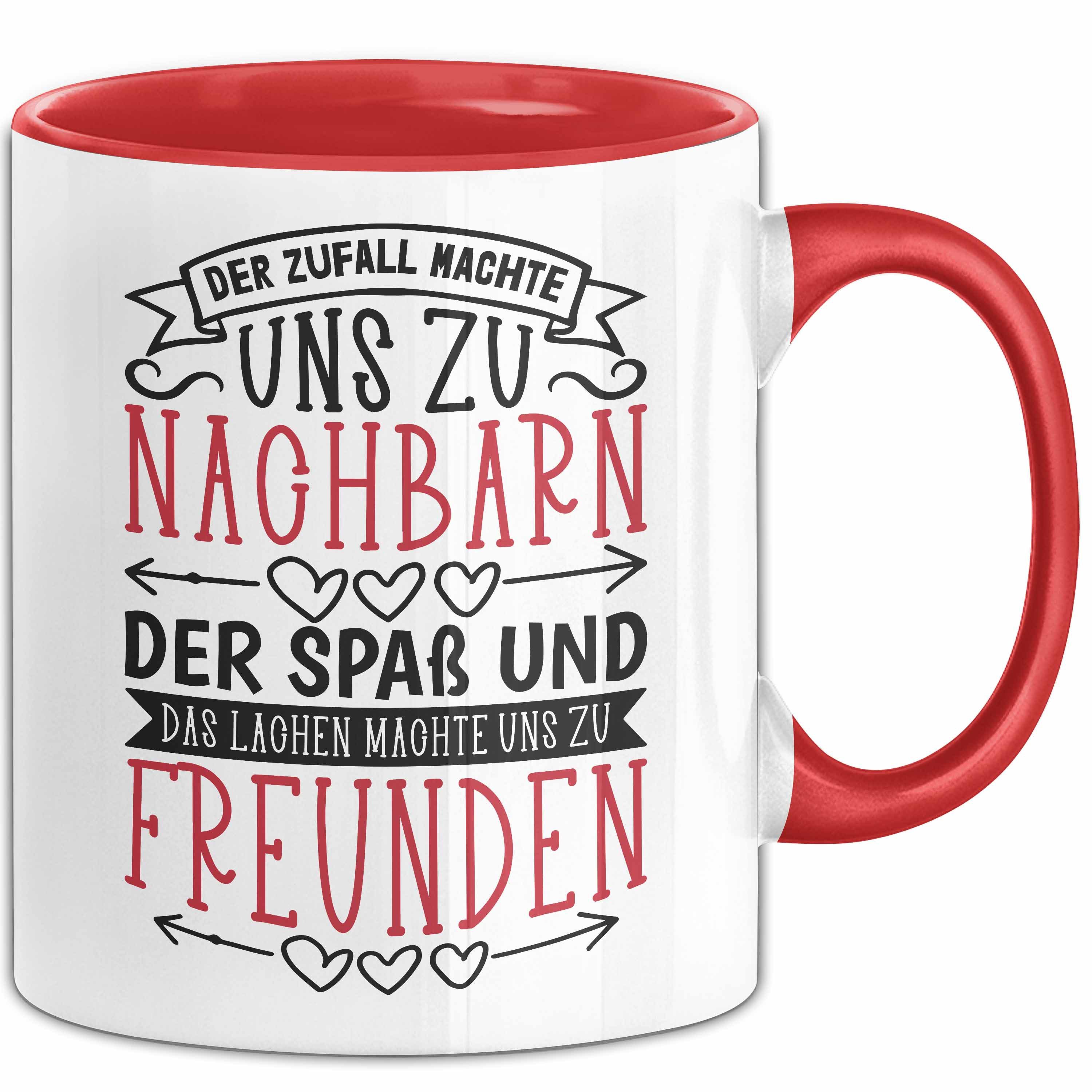 Trendation 'So Sieht Ein Richtig Cooler Nachbar Aus' Tasse | Schwarz | Spülmaschinenfest | Beidseitig Bedruckt