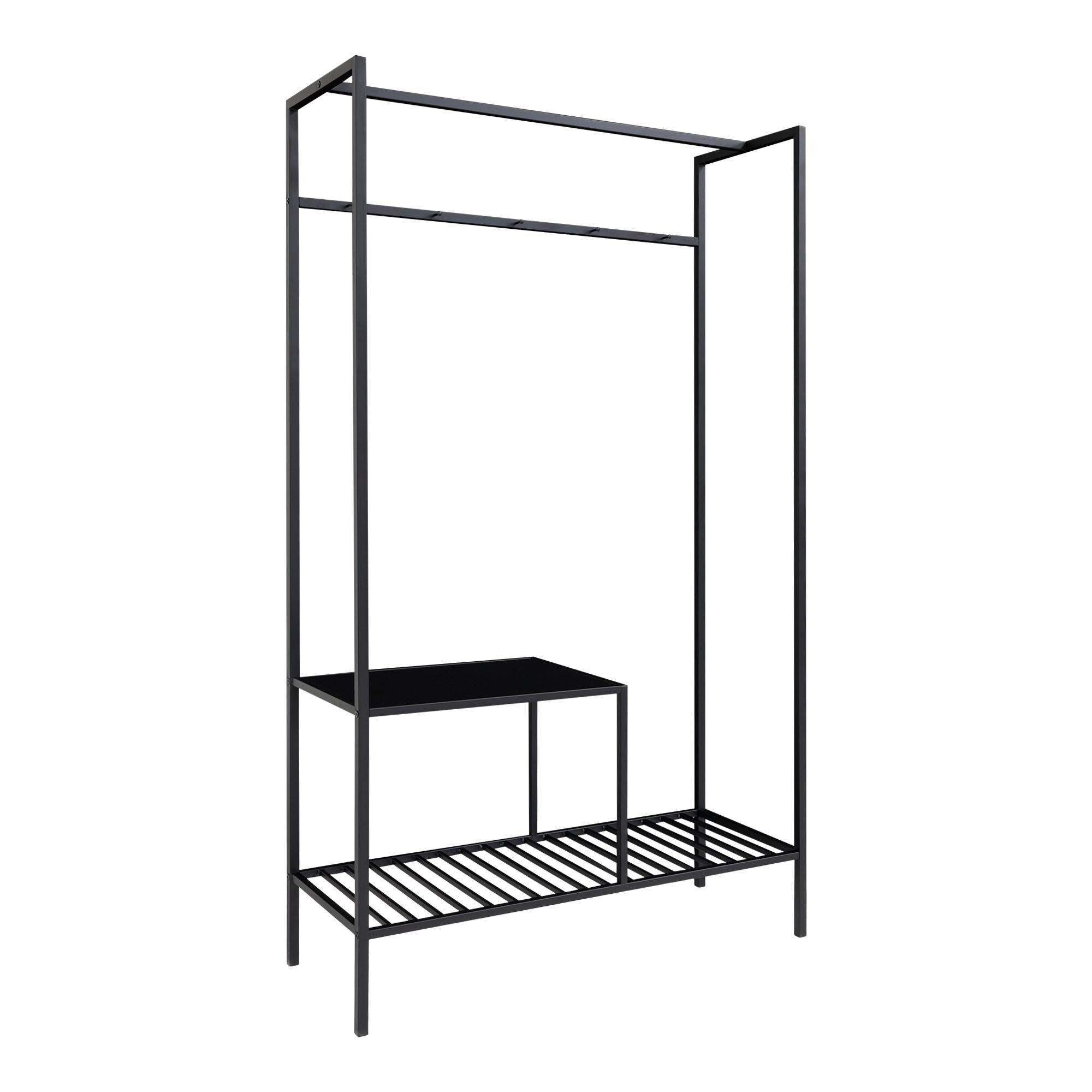 House Nordic Garderobenständer in Schwarz, Melamin - 101x170x38cm (BxHxT)