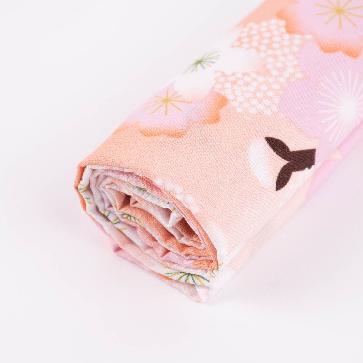 Rico Design Stoff Baumwollstoff Meterware Kirschblüten pfirsich rosa weiß 50x 140cm