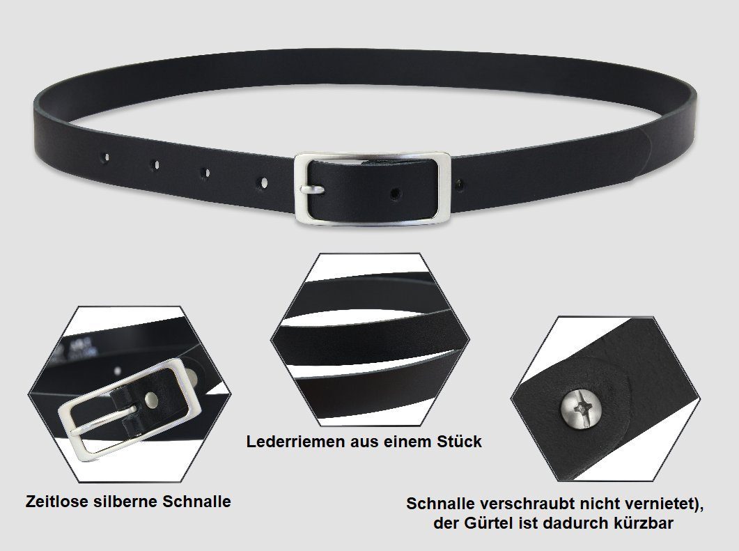 Frentree Ledergürtel Damen, MADE IN GERMANY, 1,9 cm schmaler Echtleder Gürt günstig online kaufen