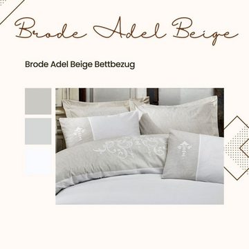 Bettwäsche ADEL BEİGE Bettbezug-Set 200x220 cm. 6-teilig 2 Person 100 % Baumwolle, Cotton Box