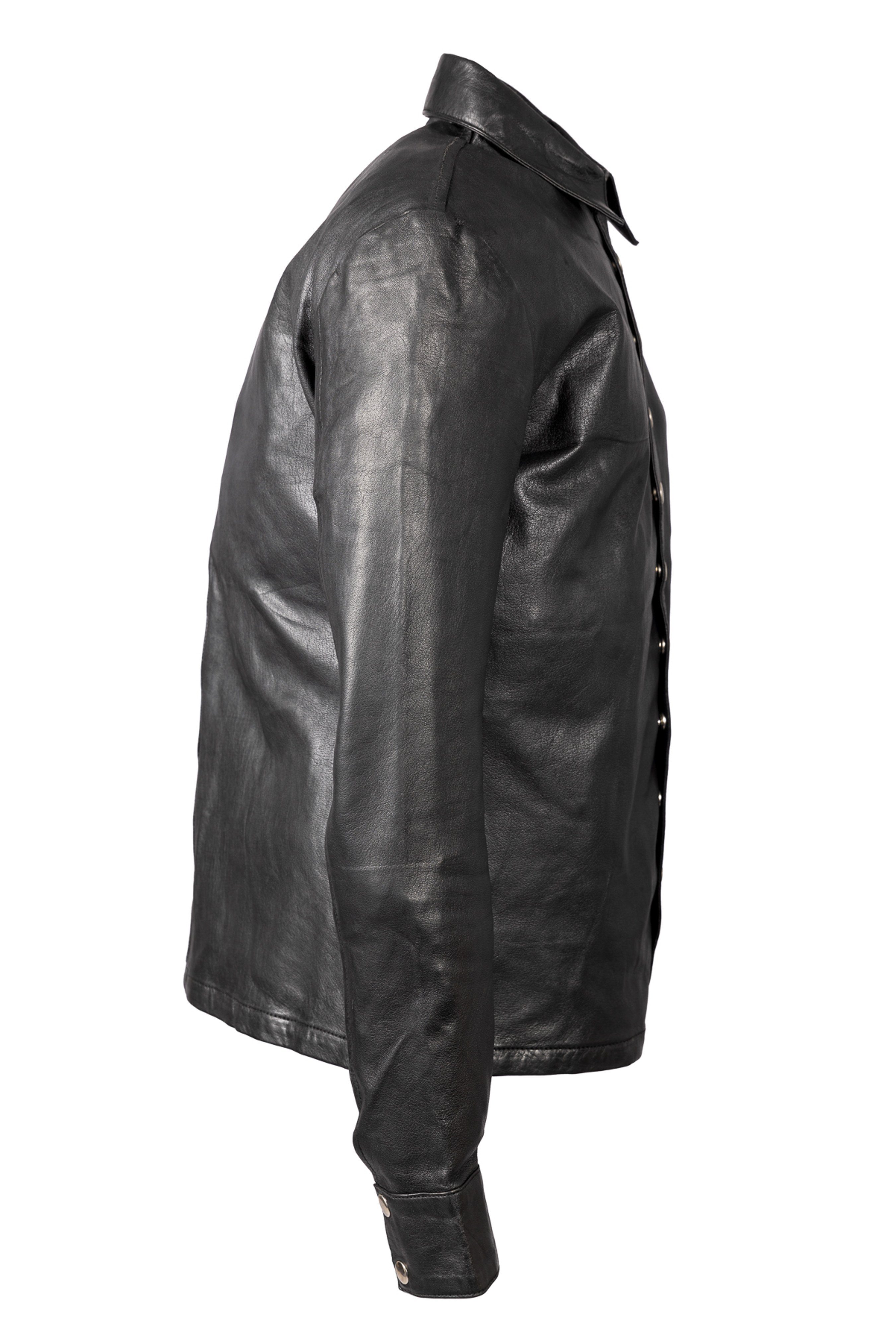 Be Noble Lederjacke Orlando Sehr weiches Lederhemd für Herren mit Druckknöp günstig online kaufen