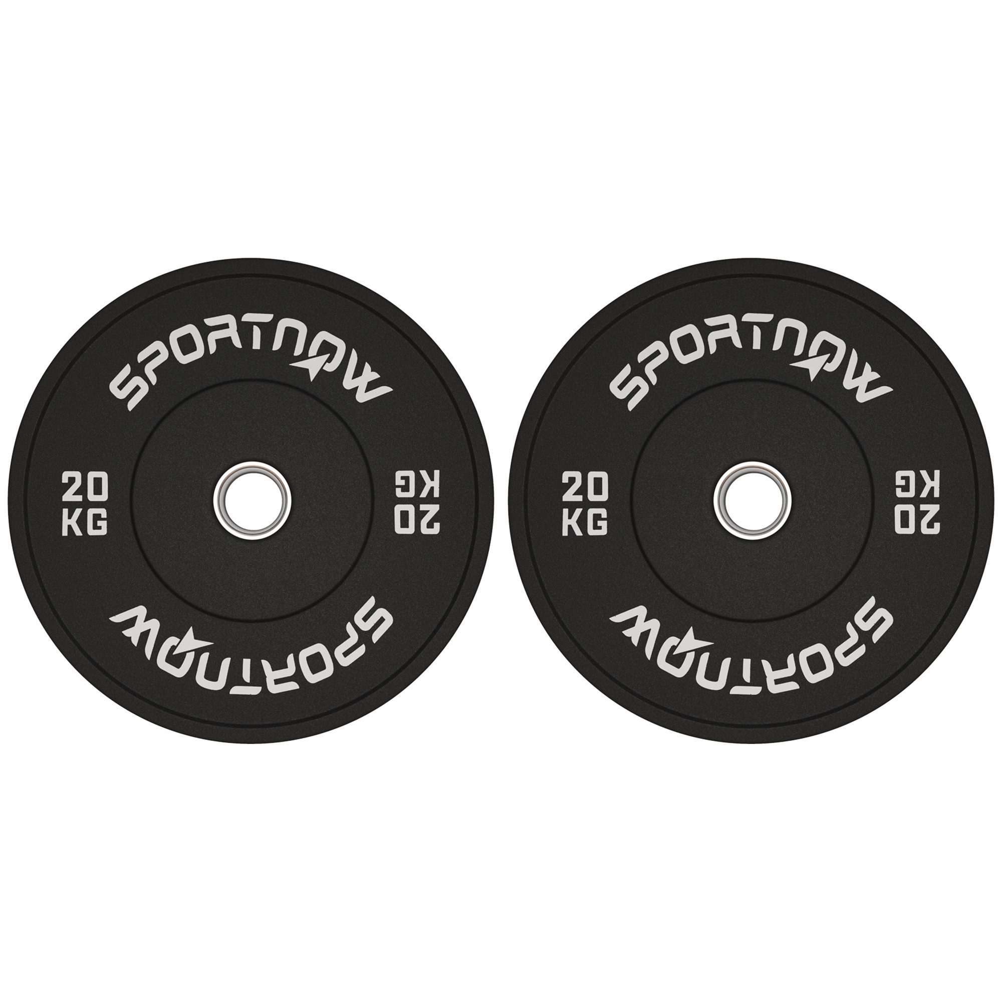 SPORTNOW Hantelscheiben 2 x 20kg Gewichte, Gewichtsscheiben, Ø 50 mm Bohrung, Schwarz, 40 kg, für 5 cm Hantelstange, Ø 50 mm Bohrung, Schwarz – Bild 2 von 5