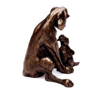 Brillibrum Dekofigur Hundefiguren Skulptur Kunstharz Bronzepulver Antik-Stil Handarbeit