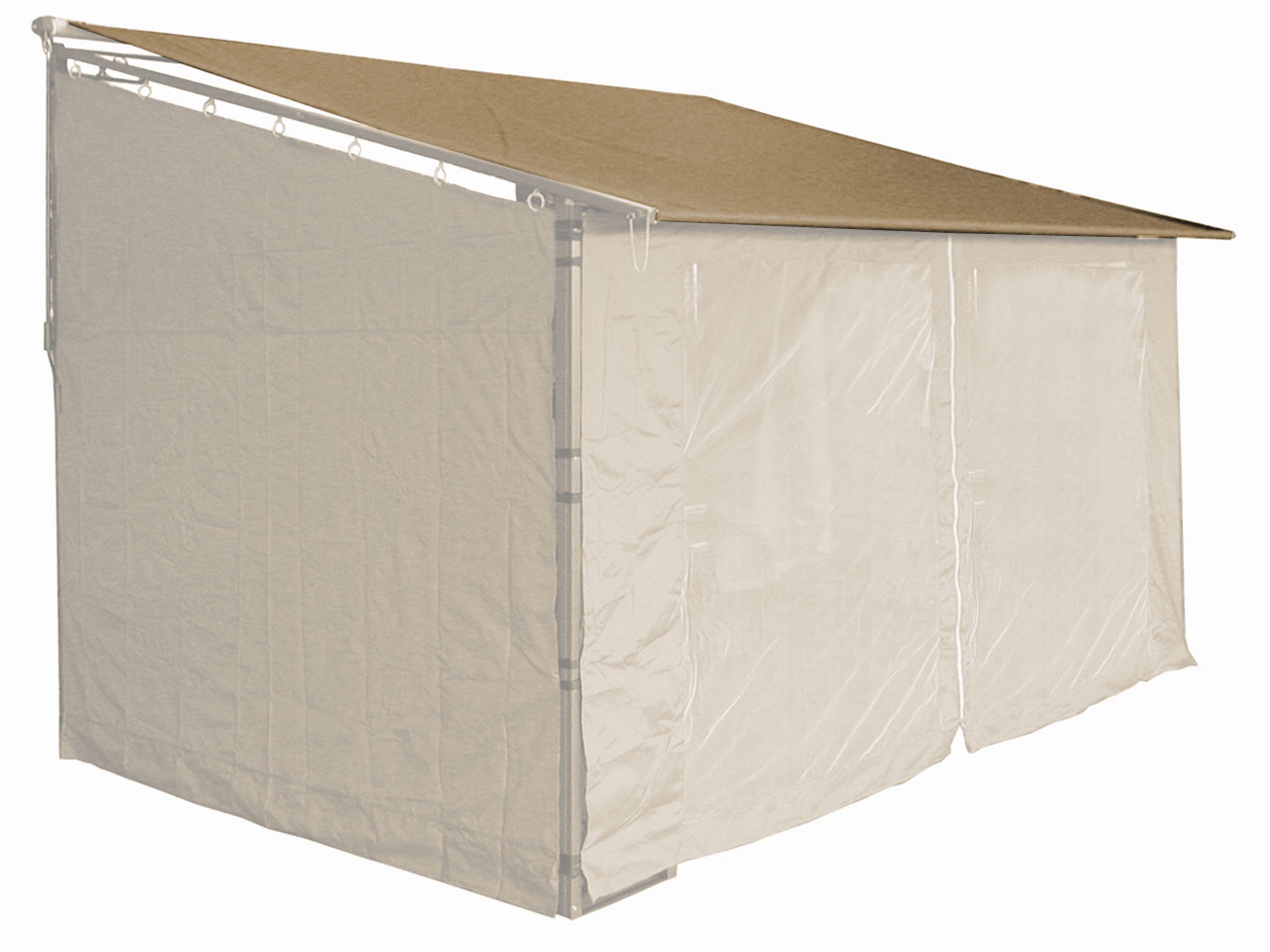 Quick Star Anbaupavillon Ersatzdach Rollpavillon 3x4m Sand, Inklusiv 6mm Kunststoffkeder.