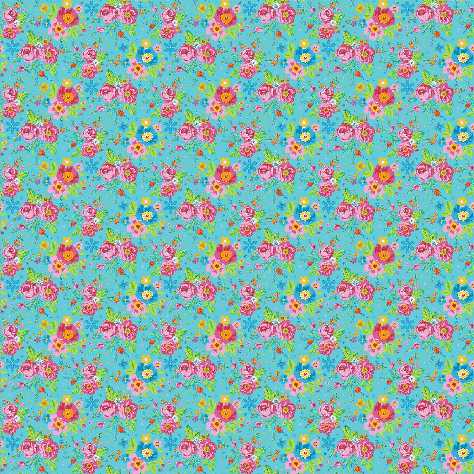maDDma Stoff 0,5m Baumwollstoff BeHappy Motiv Flowerpower Halbmeterware 150cm breit, Motiv 1