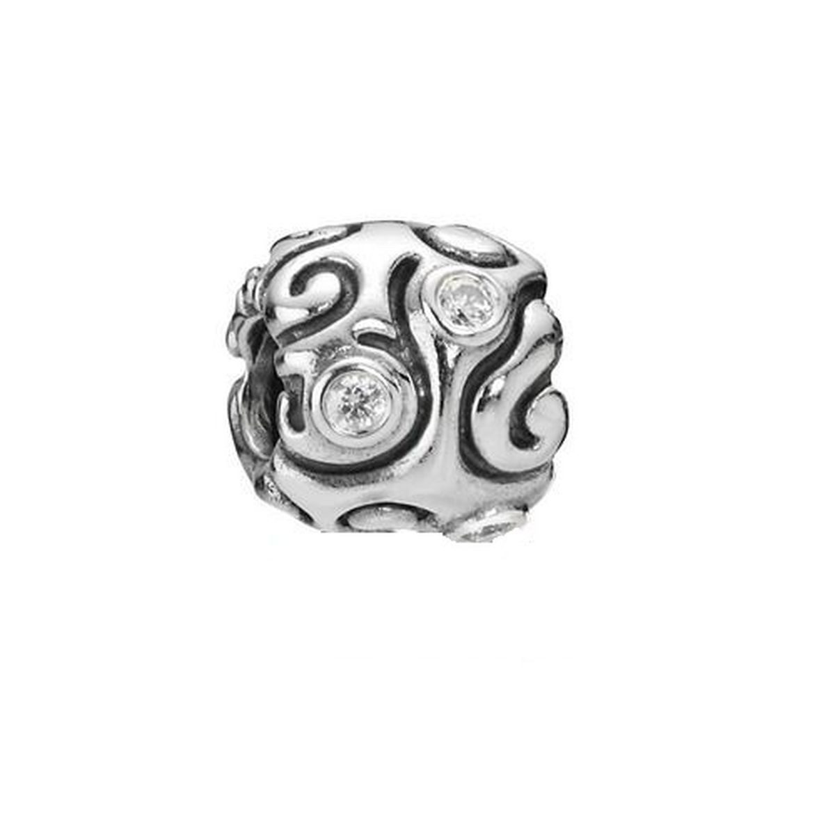 Pandora Charm-Einhänger Pandora Charm Surreale Wellen Zirkonia Sterling-Silber 790548CZ
