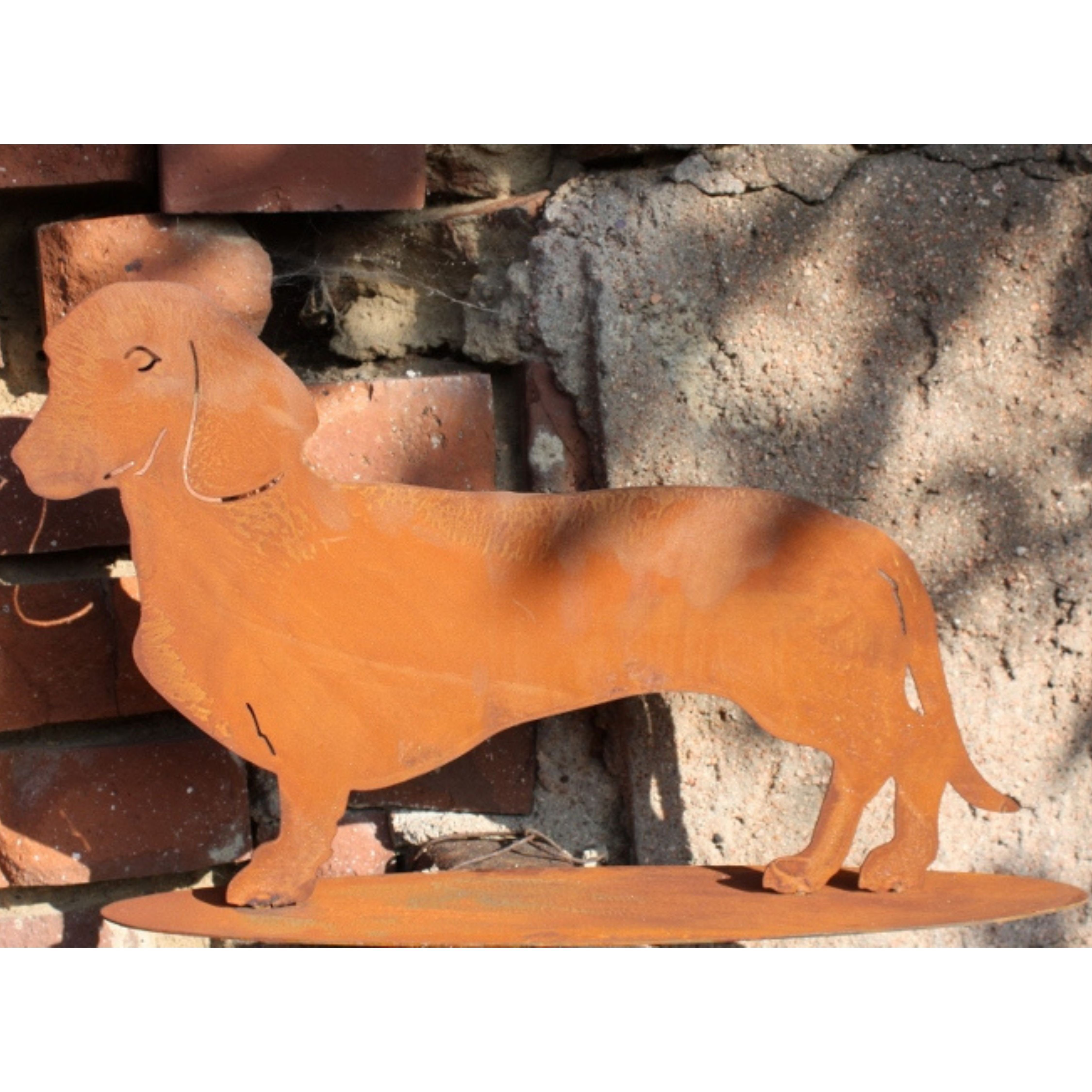 Rostikal Gartenfigur »Dackel Deko Hundefigur Gartendeko Metall«, echter
