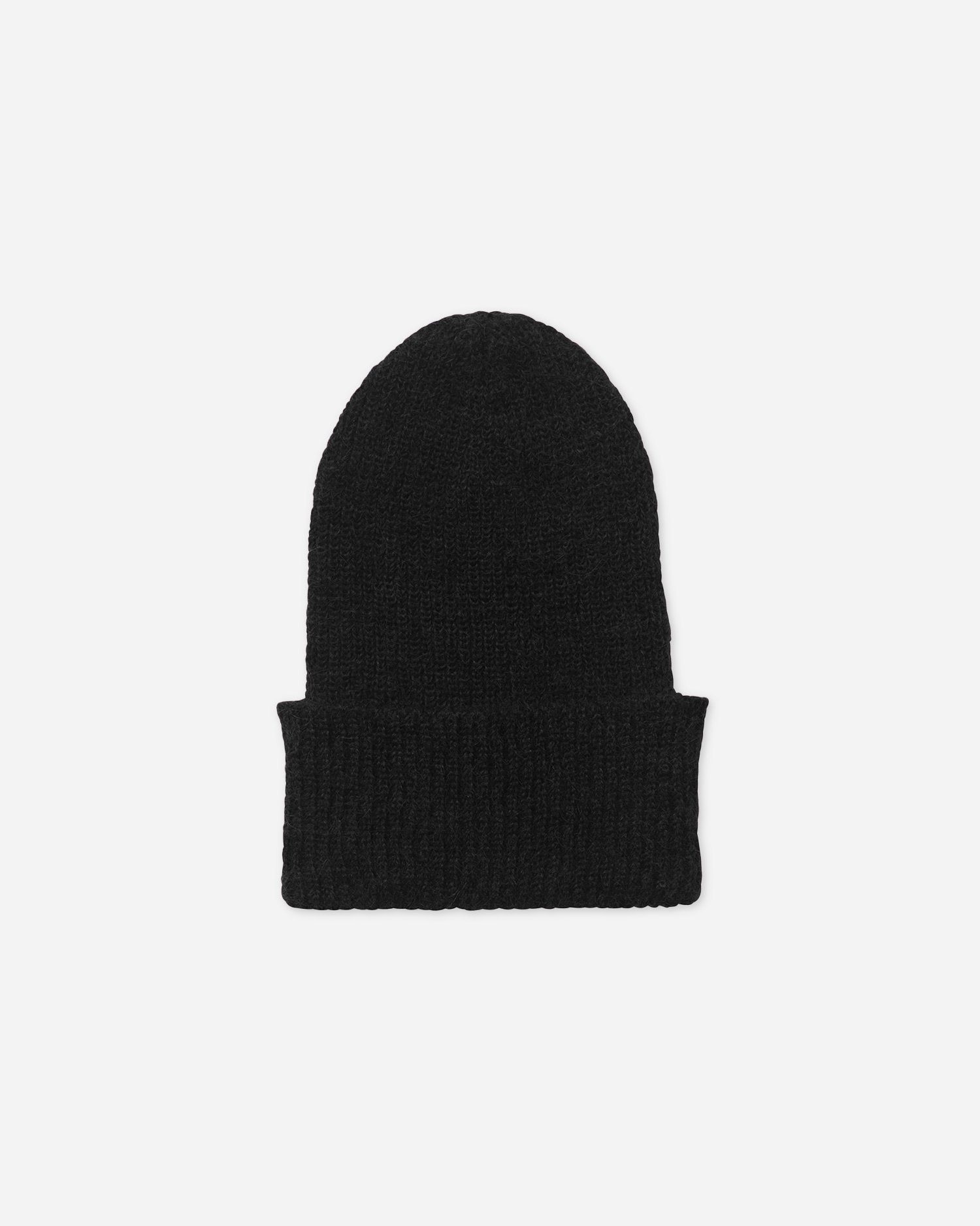 Mütze Strickmütze breitem Becksöndergaard Jadia Beanie Damen Aufschlag Wintermütze - Schwarz mit