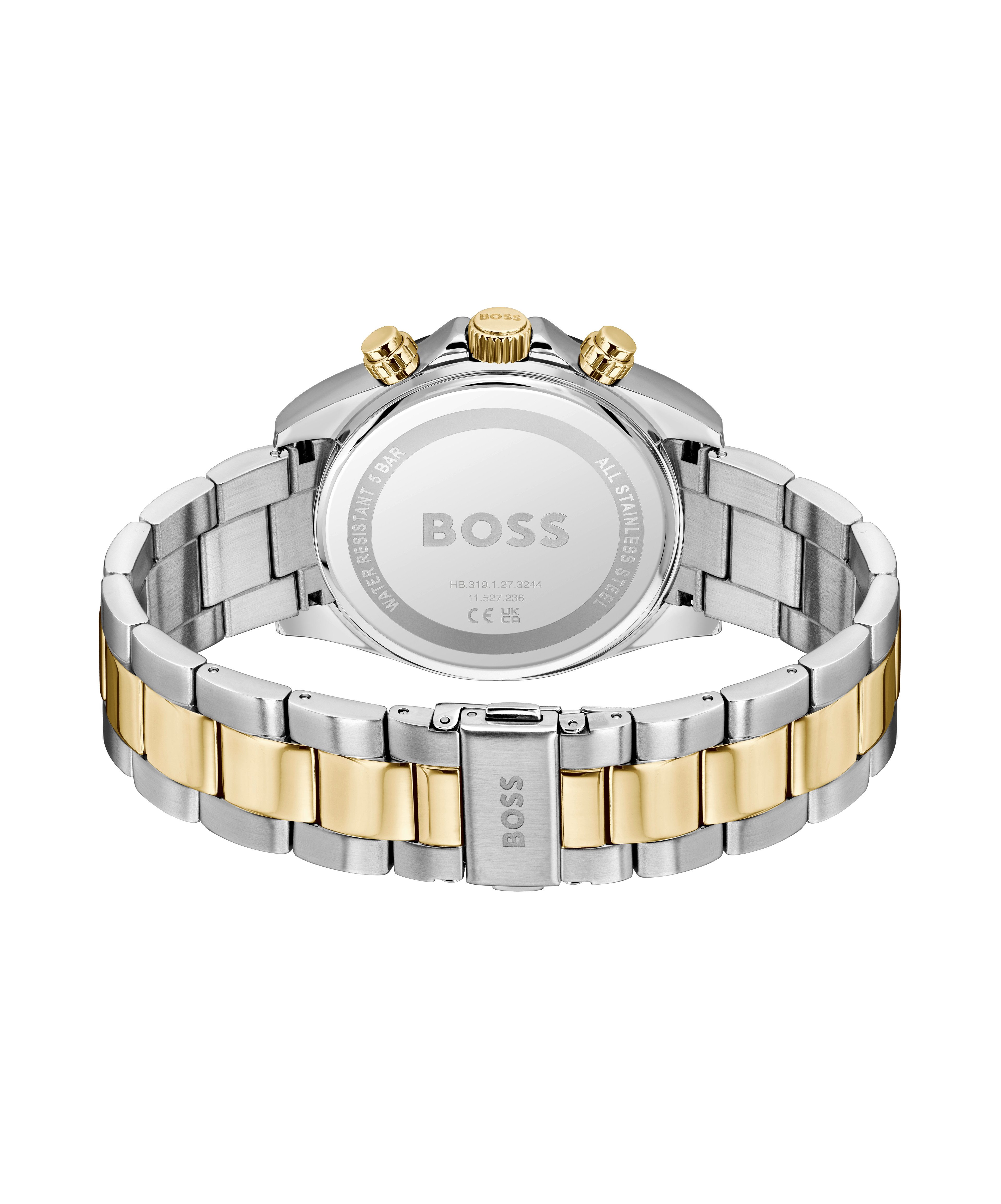BOSS Multifunktionsuhr HERO 2.0 1514269, Quarzuhr, Armbanduhr, Herrenuhr, Edelstahlarmband, analog, Tag