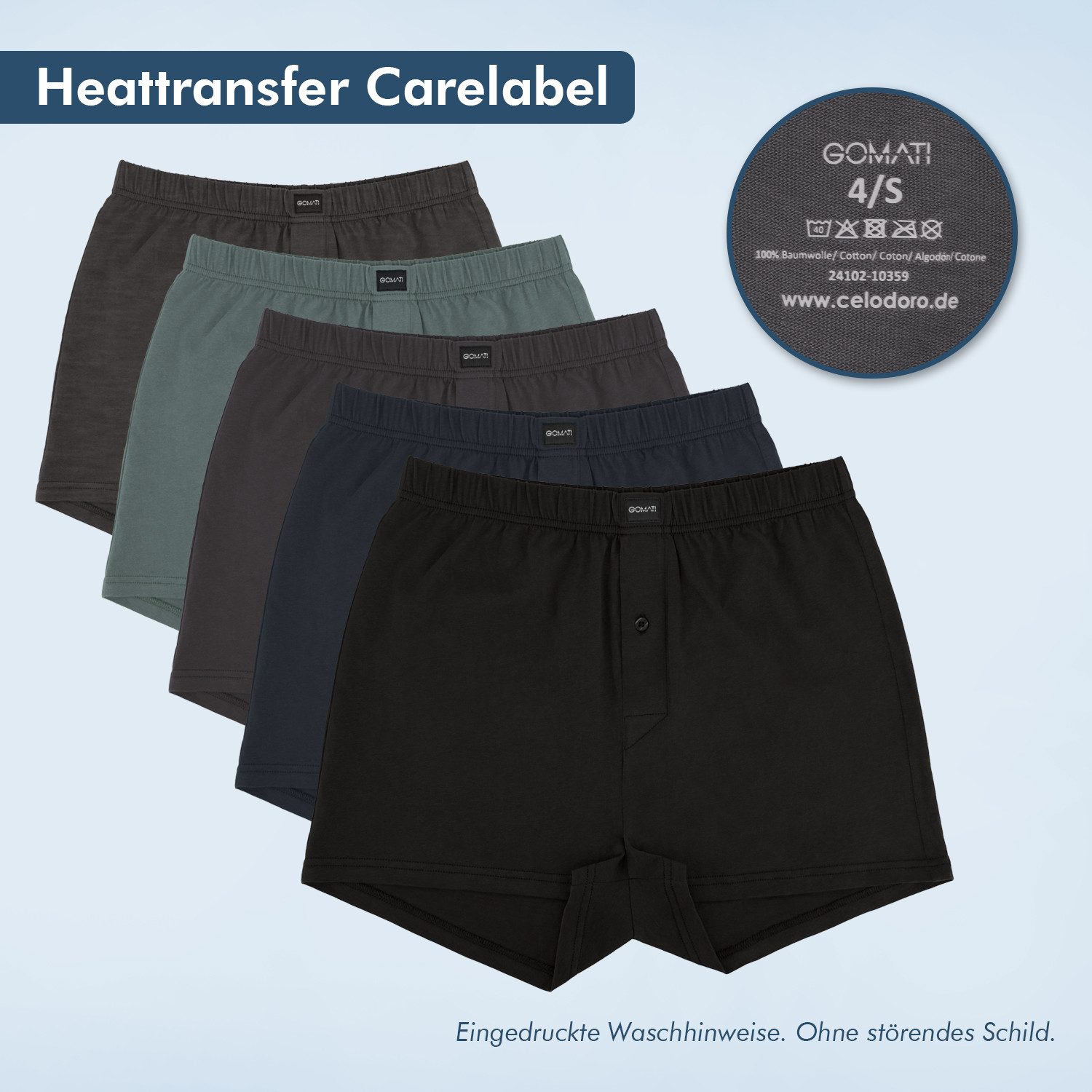 Gomati Boxershorts 6er Pack Herren Jersey Boxershorts Baumwolle – Bild 4 von 5
