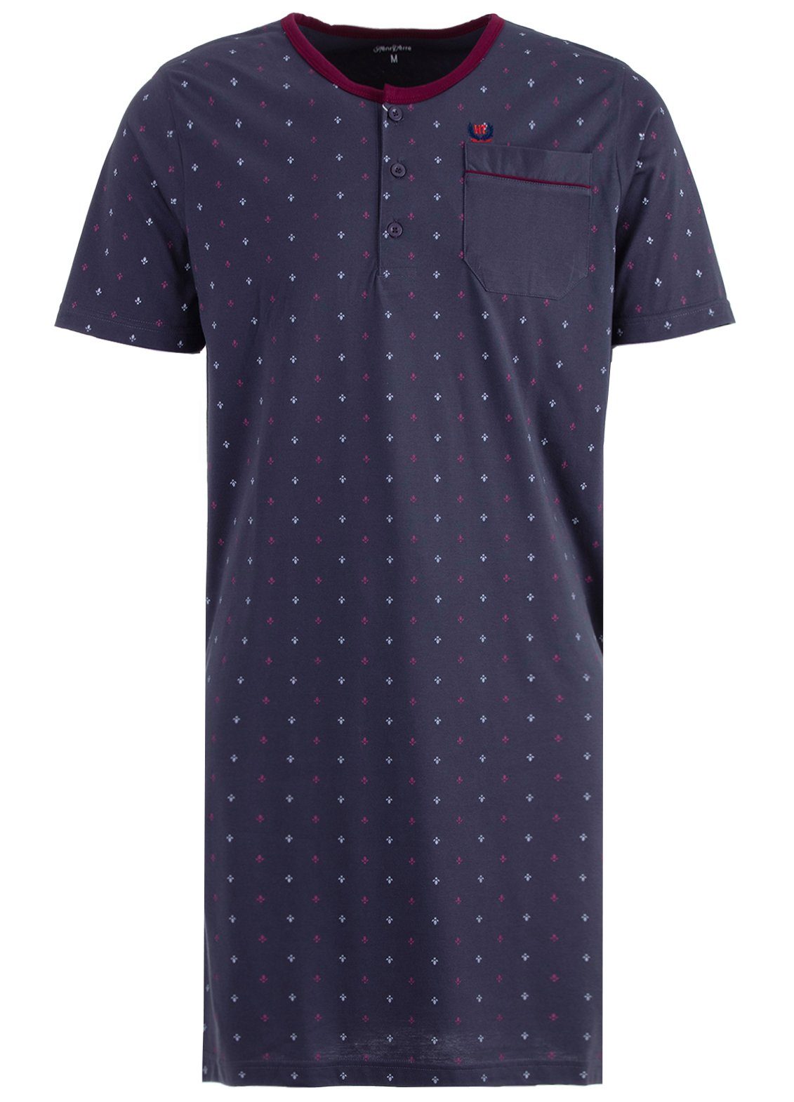 Henry Terre Nachthemd Nachthemd Kurzarm - Blatt anthrazit