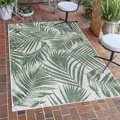 Outdoorteppich Palmen Design, SIMPEX24, Läufer, Höhe: 5 mm, Teppich Palmen Design Flachgewebe Küchenteppich Balkon Terrasse