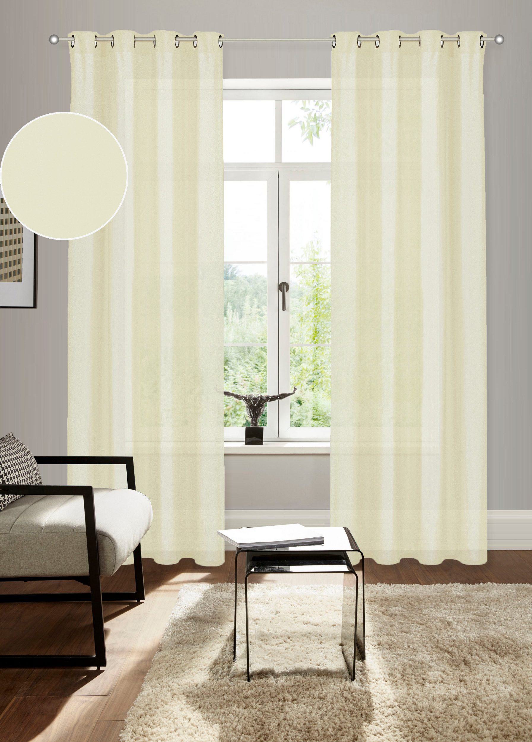 Bruno Banani Vorhang Lagan (2 St), Ösen, blickdicht, Polyester, 2-er Set, g günstig online kaufen