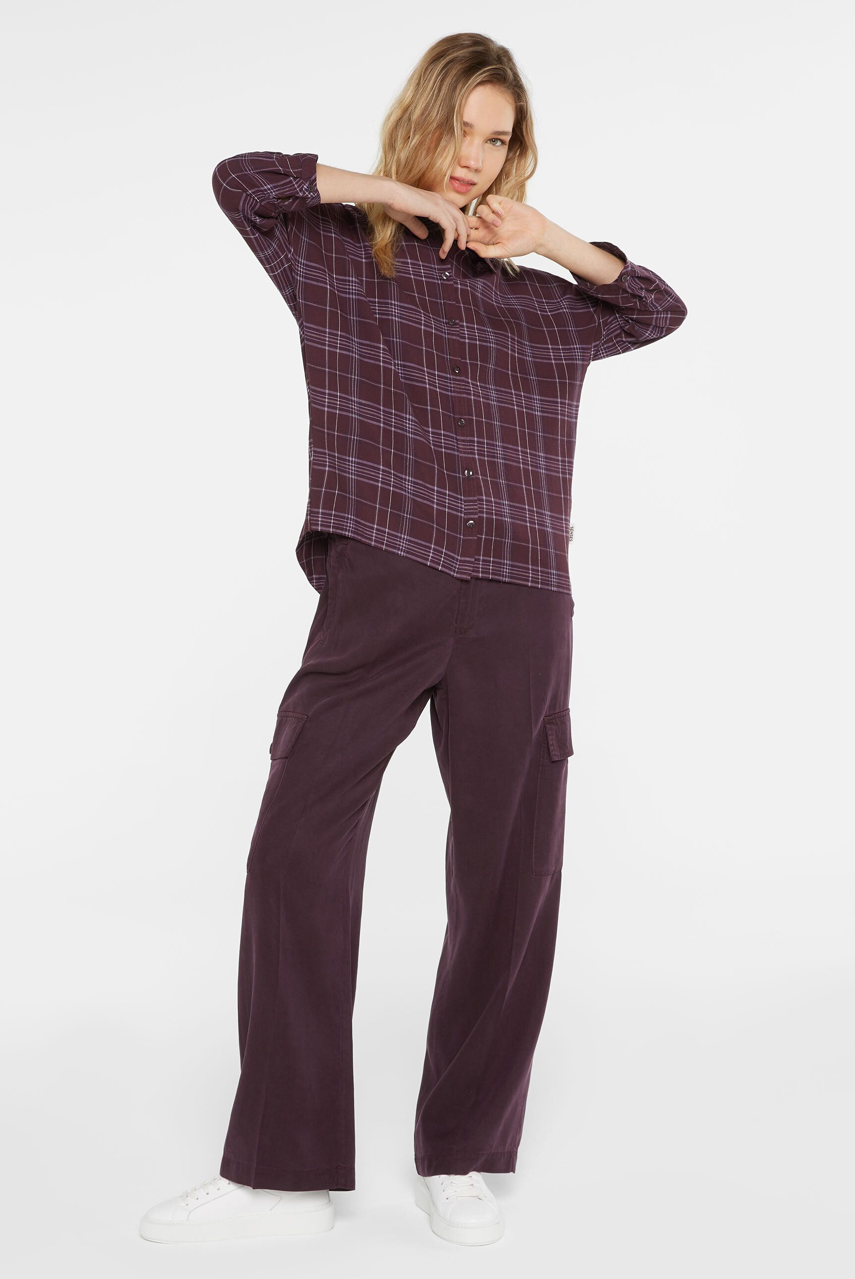 SENSES.THE LABEL Kurzarmbluse mit Baumwolle