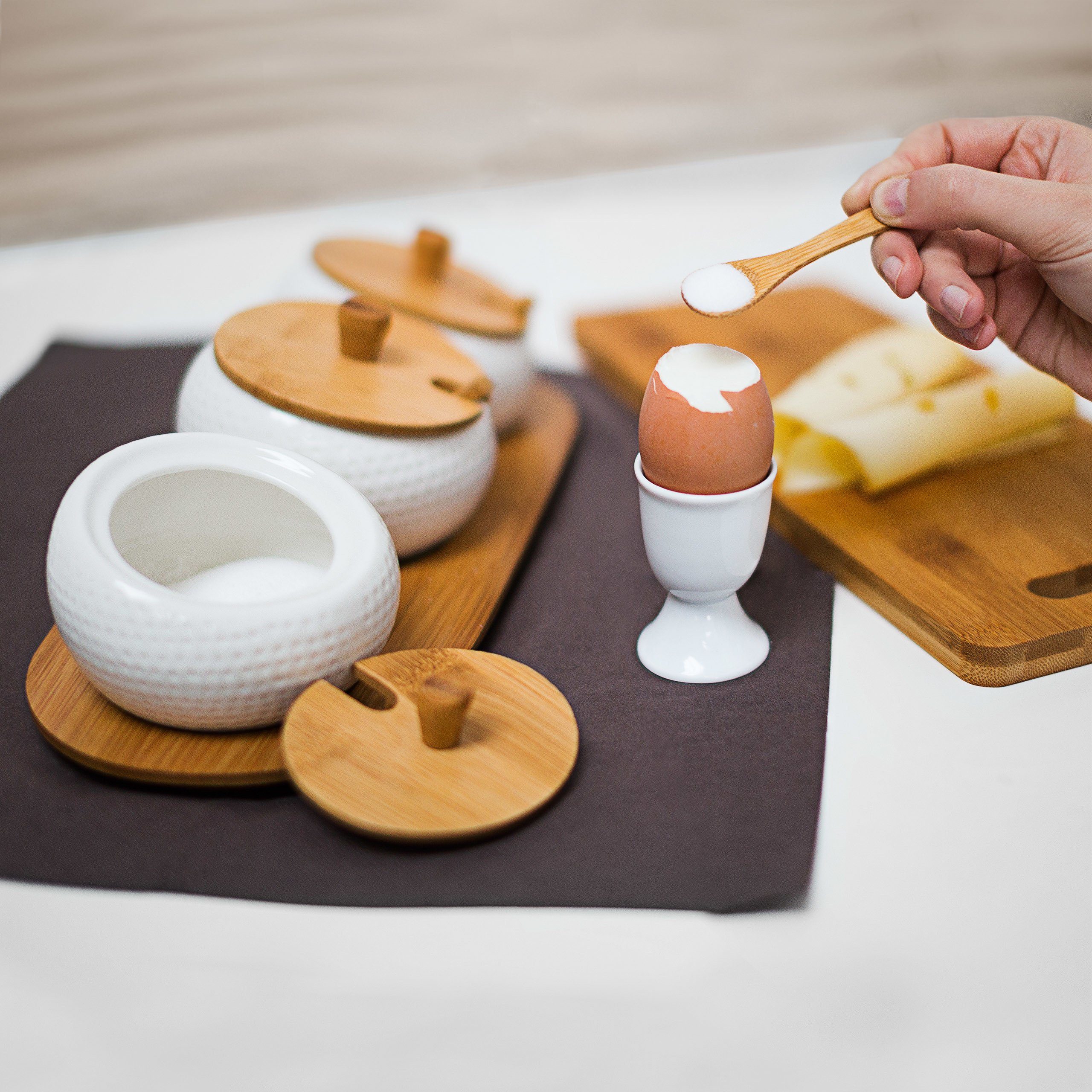relaxdays Gewürzbehälter Gewürzhalter JIAO, Bambus günstig online kaufen