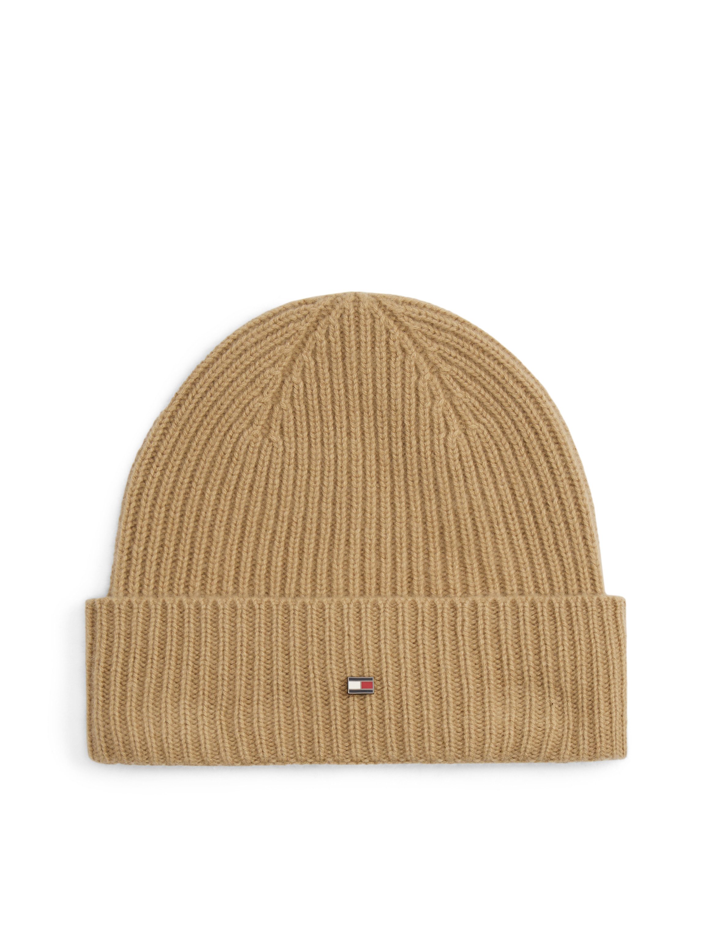 Tommy Hilfiger Beanie TH FLAG CASHMERE mit Umschlag, aus Strick