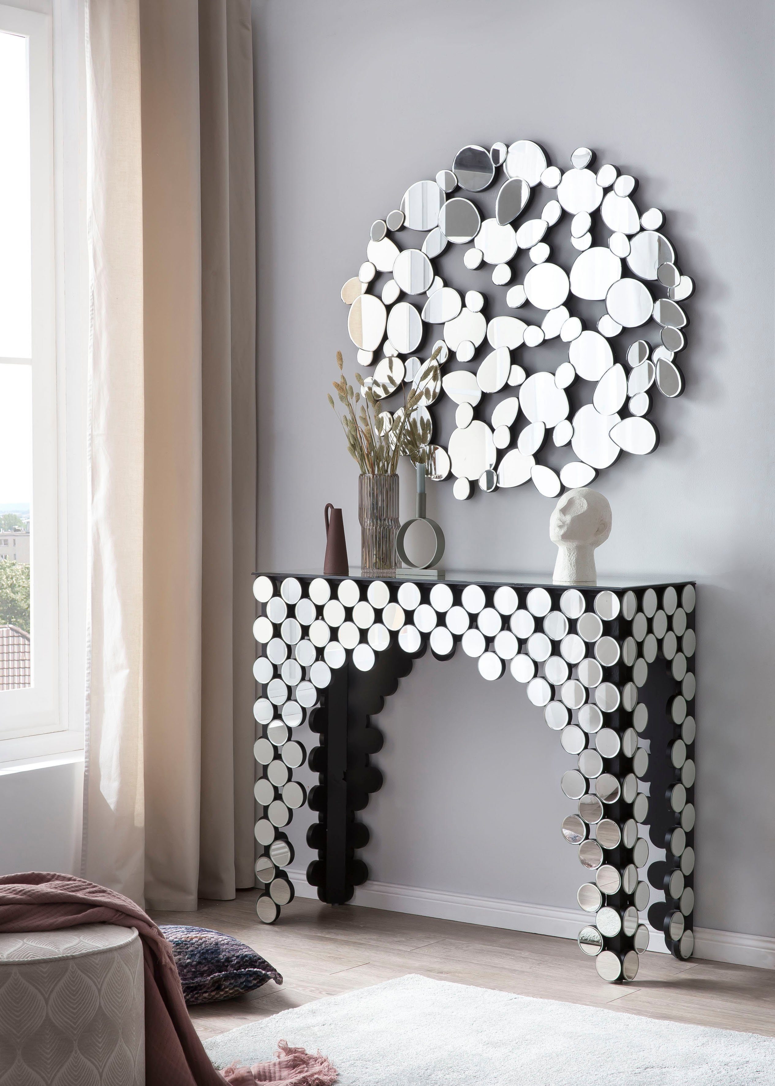 SalesFever Konsolentisch Designer Konsole, verspiegelt, in edler Form und besonderer Optik