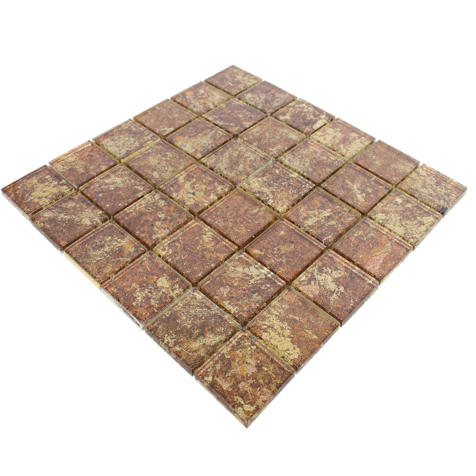 Mosafil Mosaikfliesen Glasmosaik Fliesen Pueblo Rustikal Gelb Orange, Glas 30.000x30.000, gelb-orange, Wasserfest
