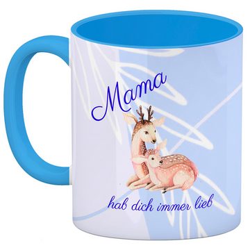 speecheese Tasse Mama hab dich immer lieb Kaffeebecher Hellblau Besonders geeignet als