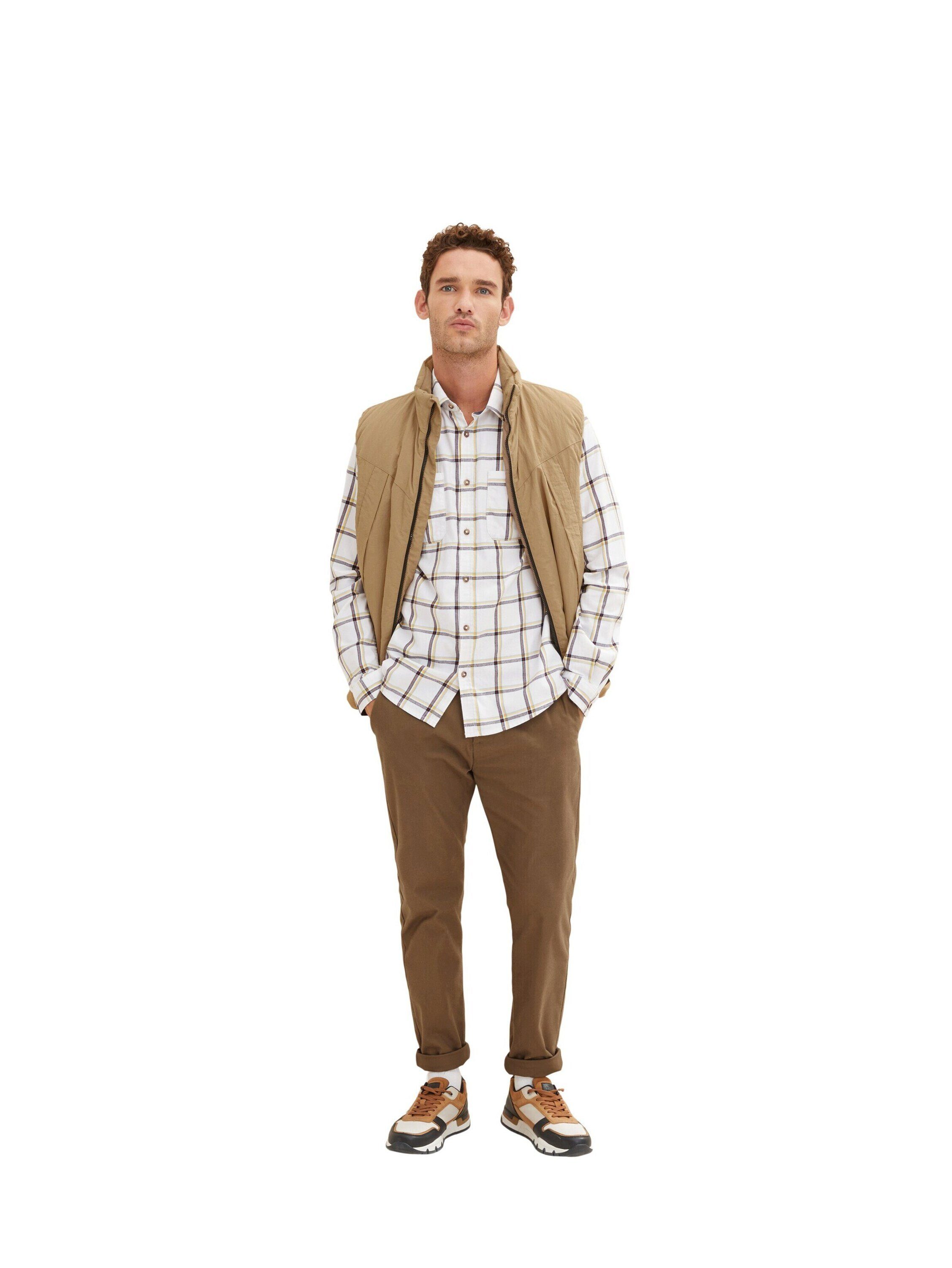 TOM TAILOR White Check (1-tlg) Multicolor Langarmhemd Off 30780