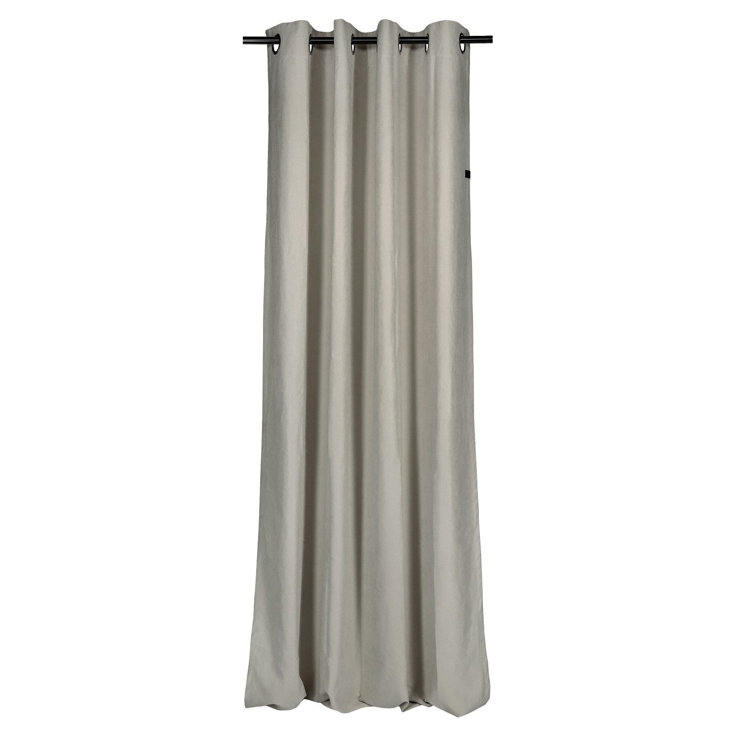 Stöckel & Grimmler Vorhang Ösenschal PEACHY, 130 x 250 cm, Grau, Polyester, Ösen, blickdicht, Polyester, mit Kunstlederlabel