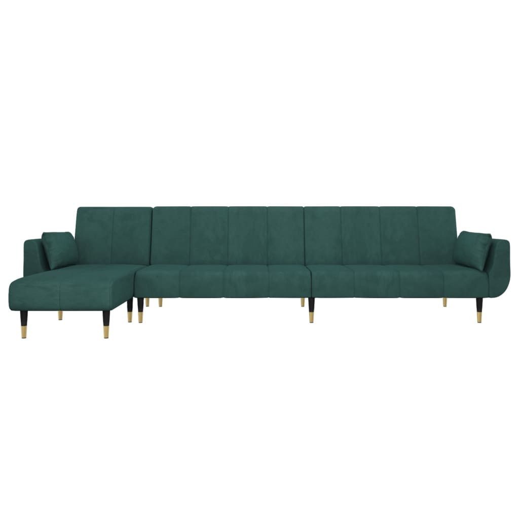 vidaXL Sofa Schlafsofa in L-Form Dunkelgrün günstig online kaufen