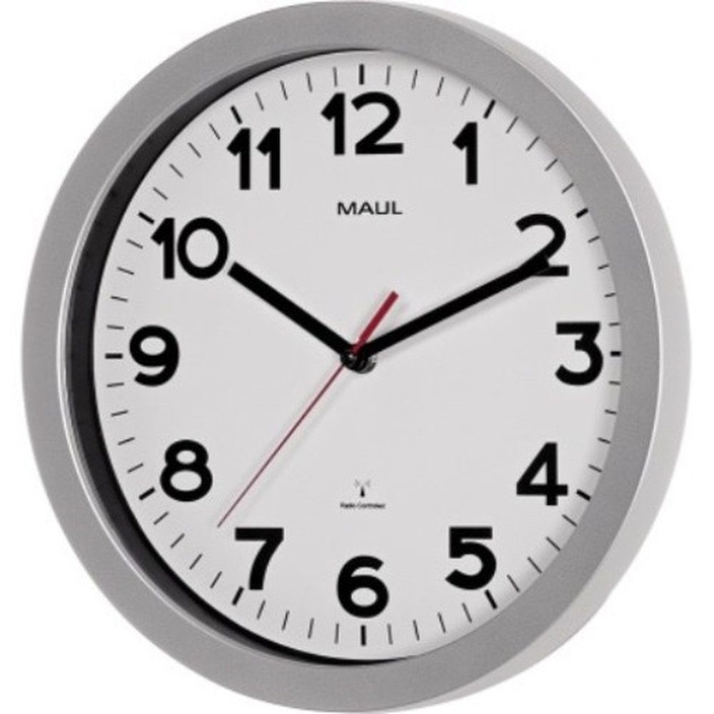 Maul Funkuhr MAUL Wanduhr MAULstep 90530-95 30cm silber günstig online kaufen