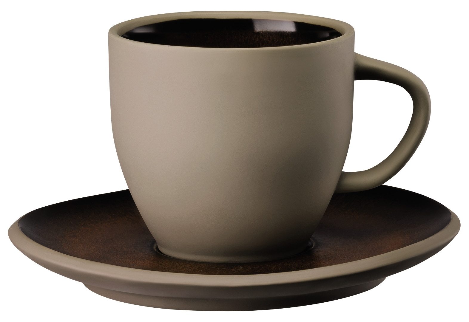 Rosenthal Tasse Junto Bronze Kaffeetasse mit Untertasse, Steinzeug