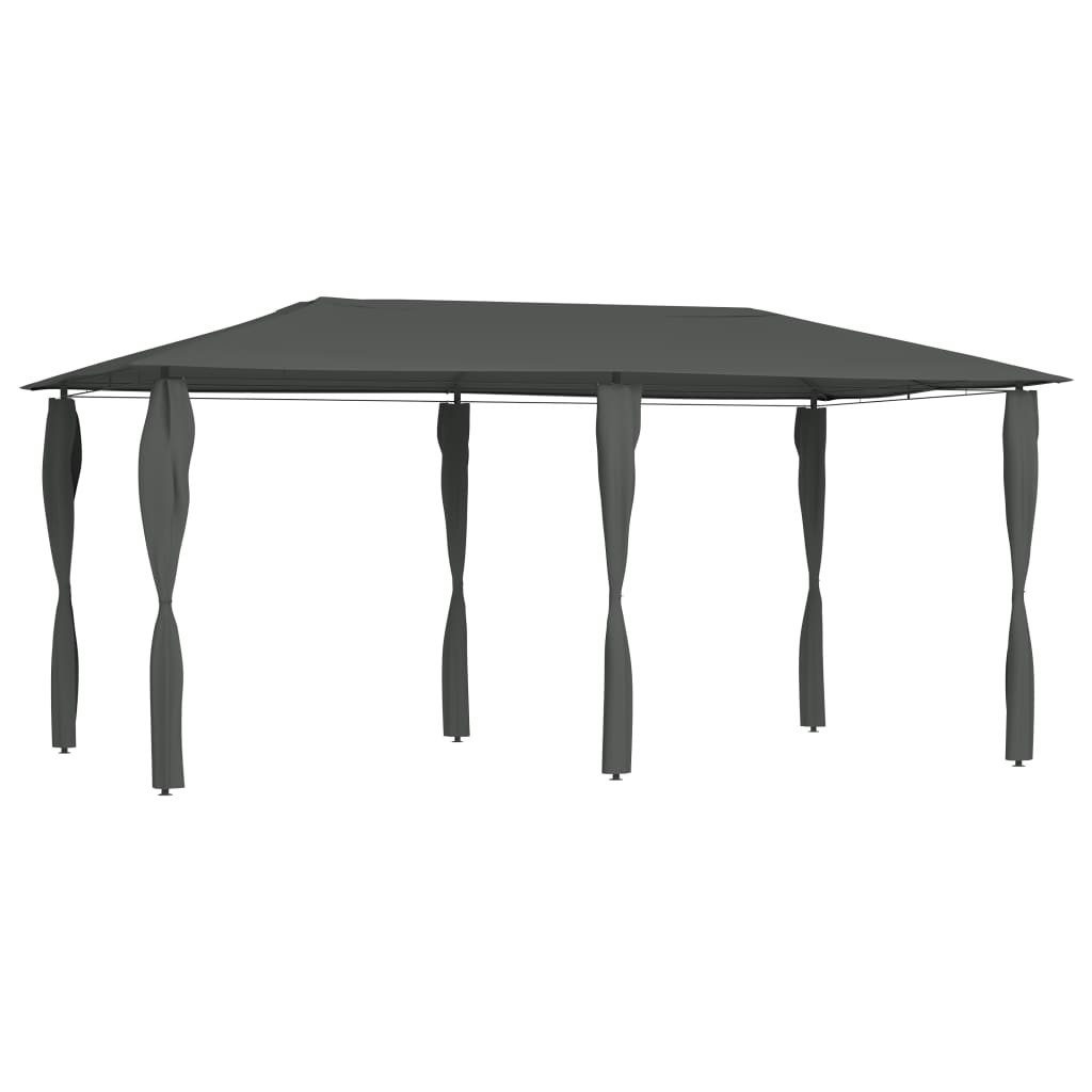 Partyzelt Pavillon mit Pfostenverkleidung 2,98x5,3x2,59 m Grau 160 g/m²