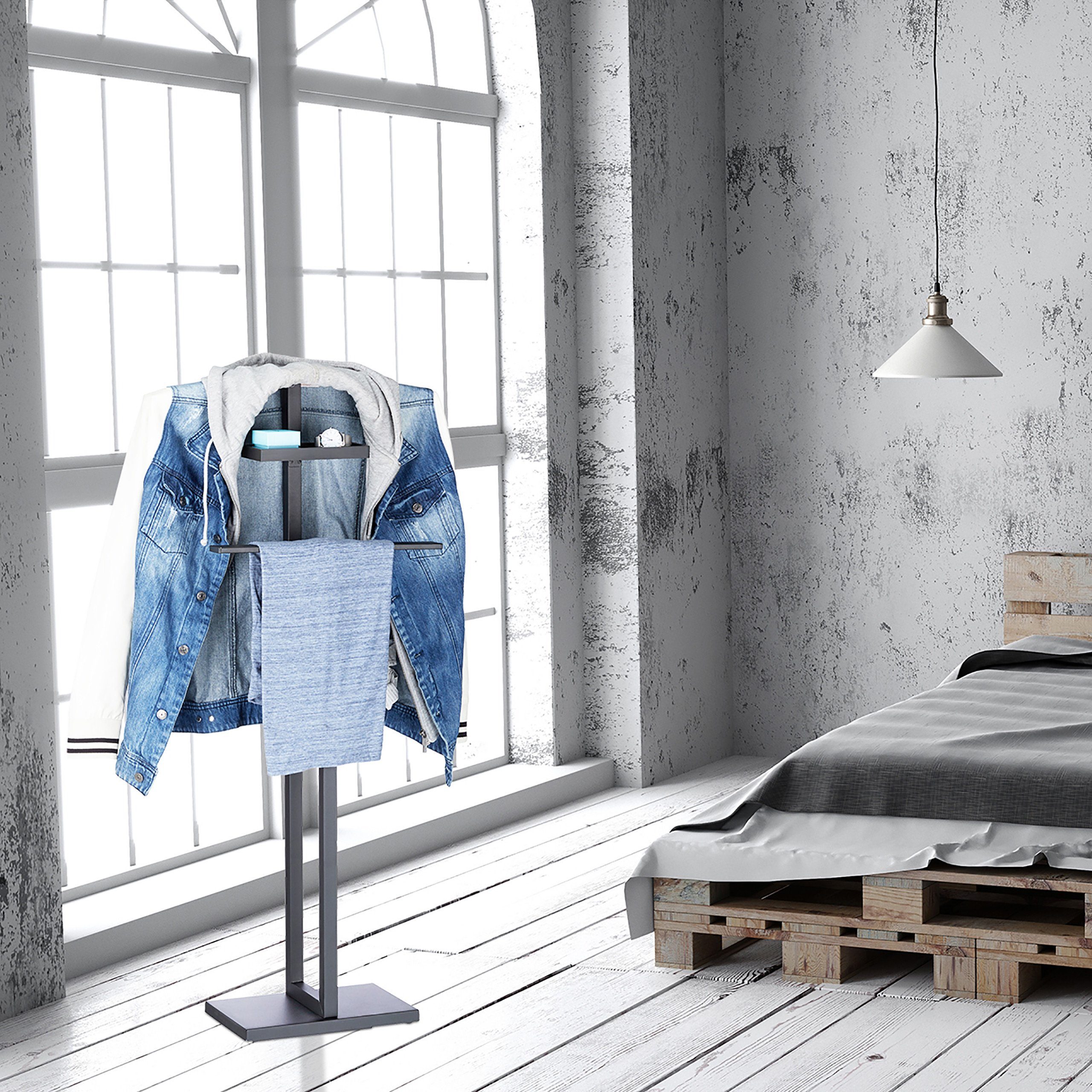 relaxdays Herrendiener Stummer Diener schwarz