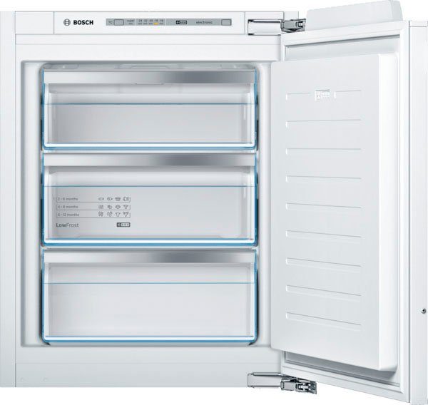 BOSCH Einbaugefrierschrank 6 GIV11AFE0, 71,2 cm hoch, 55,8 cm breit, Low Frost: geringere Eisbildung & schnelleres Abtauen
