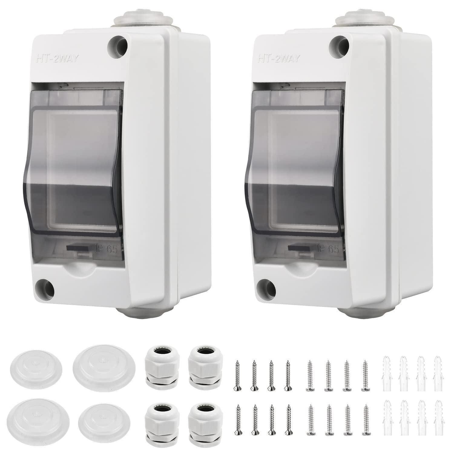 LuxusKollektion Verteilerbox Sicherungskasten Aufputz IP65 Kleinverteiler 2 Module Feuchtraum