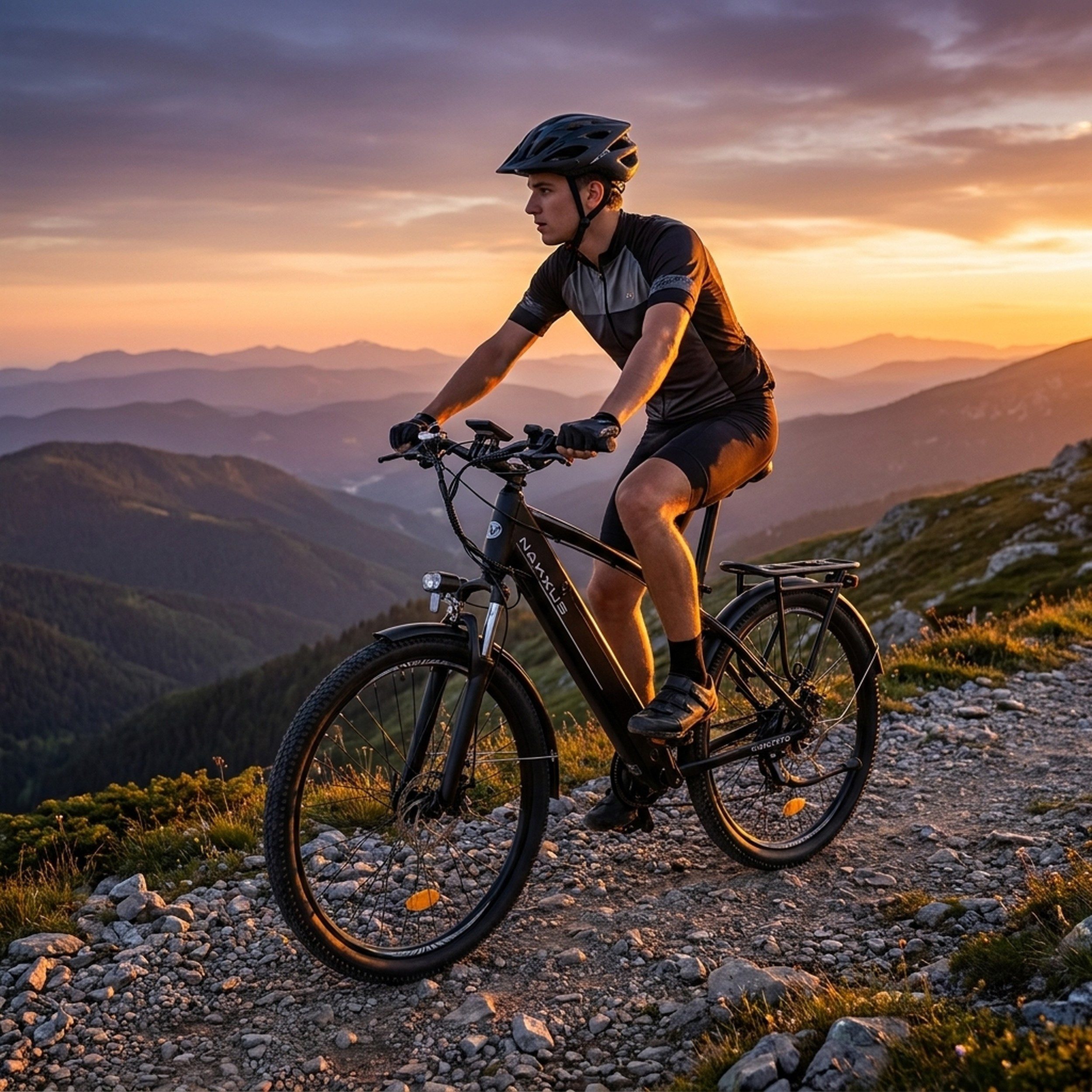 Vankel E-Bike Trekkingrad 27,5 Zoll Trekkingrad für Damen und Herren, 7 Gang, 450Wh max.70Km, 7 Gang Schimano Schaltwerk, Kettenschaltung, Heckmotor, 450 Wh, City Pedelec mit digitalem Display, leicht und aufladbar