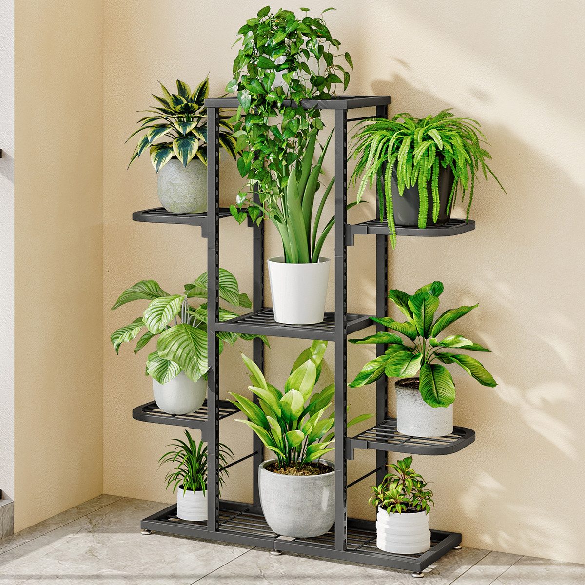 GarveeMore Blumenständer Pflanzenständer, Metall abgestufter Blumenständer günstig online kaufen