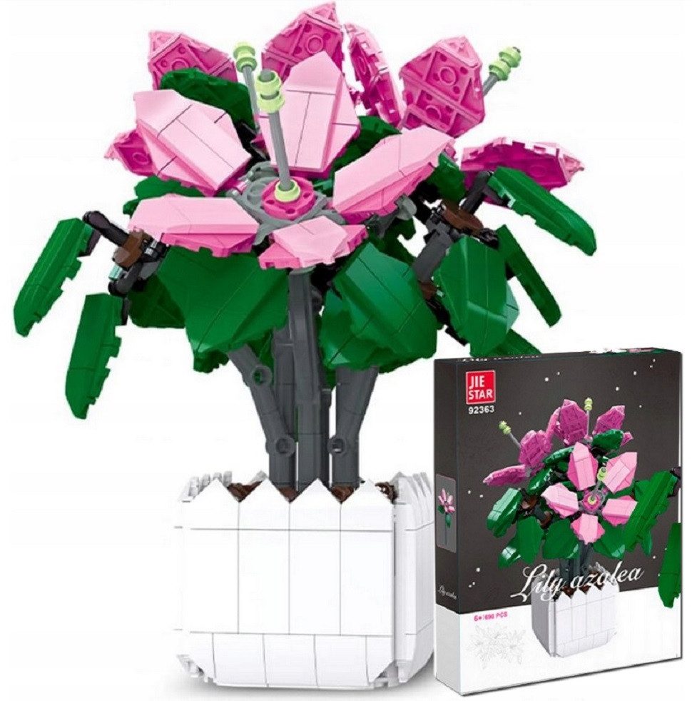 COIL Blumen aus Bausteinen, Lilie Azalee, Bausteinset, Bauklötze, Spielbauklötze, (698 St), Botanische Sammlung, Wohndekor