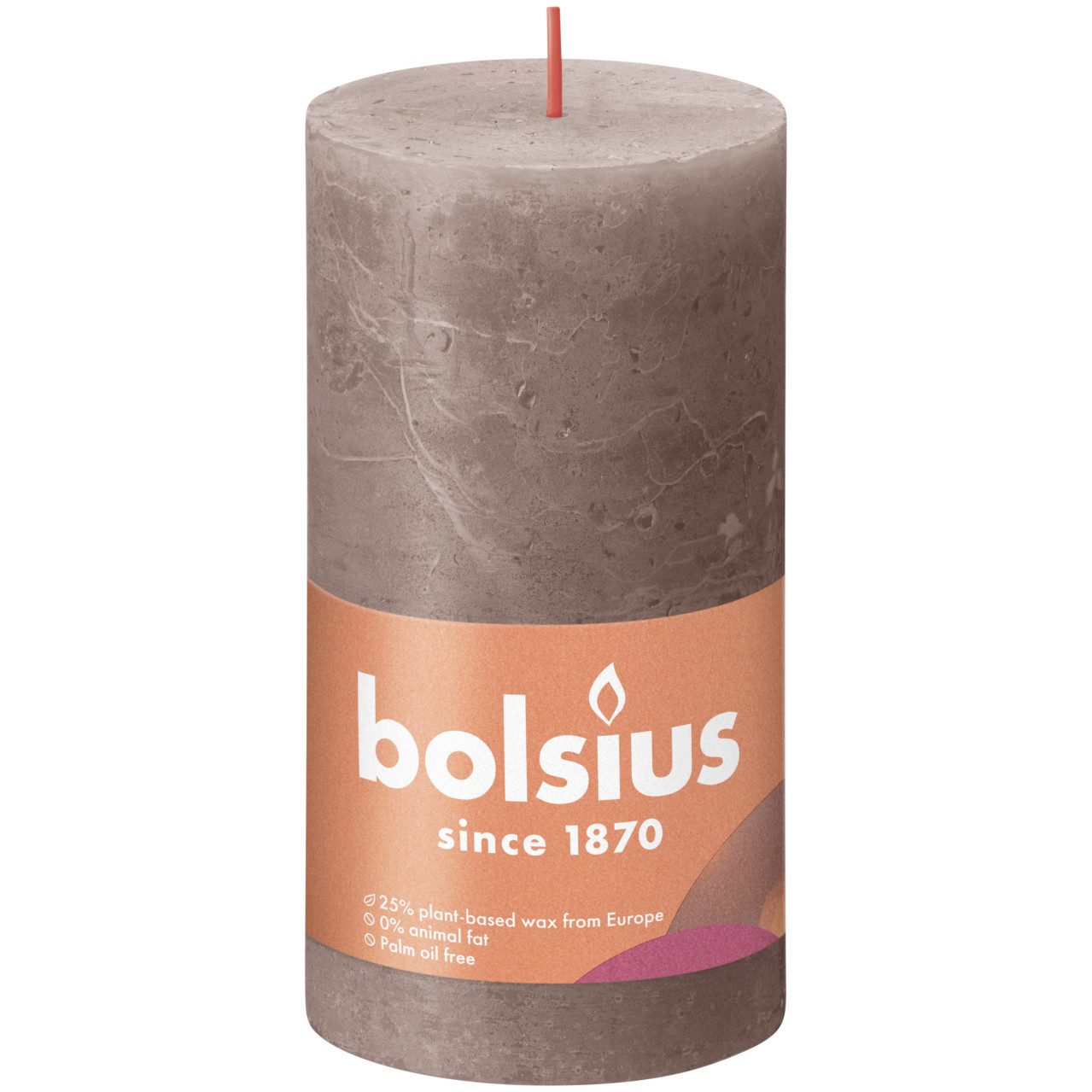 Bolsius Stumpenkerze Bolsius Stumpenkerze Rustik Shine Rustikales Taupe